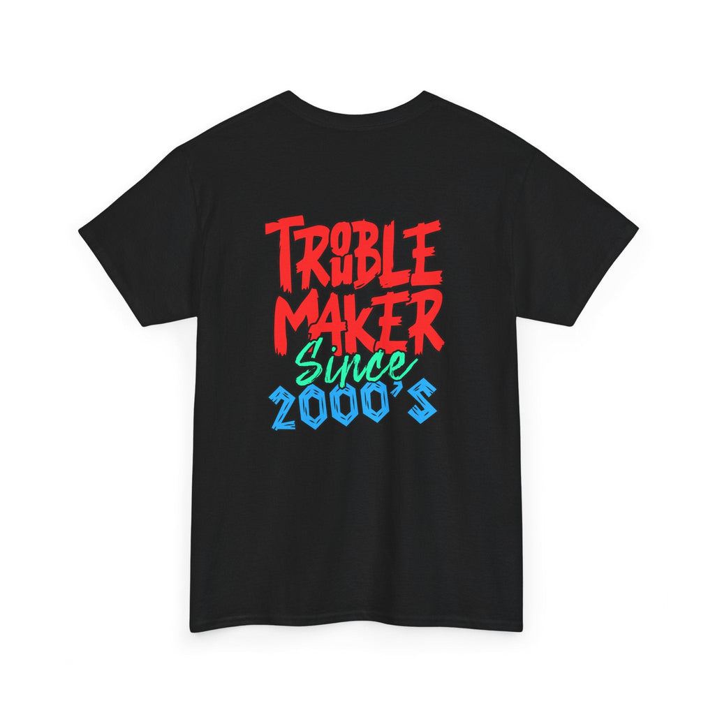 Trouble Maker Since 2000s Unisex Heavy Cotton Tee | Funny Graphic Shirt, Vintage Style Top, Gift for Rebel Friends, Casual Wear