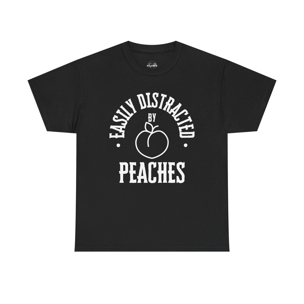 Easily Distracted by Peaches T-shirt, funny t-shirt, Peaches lover shirt, black shirt