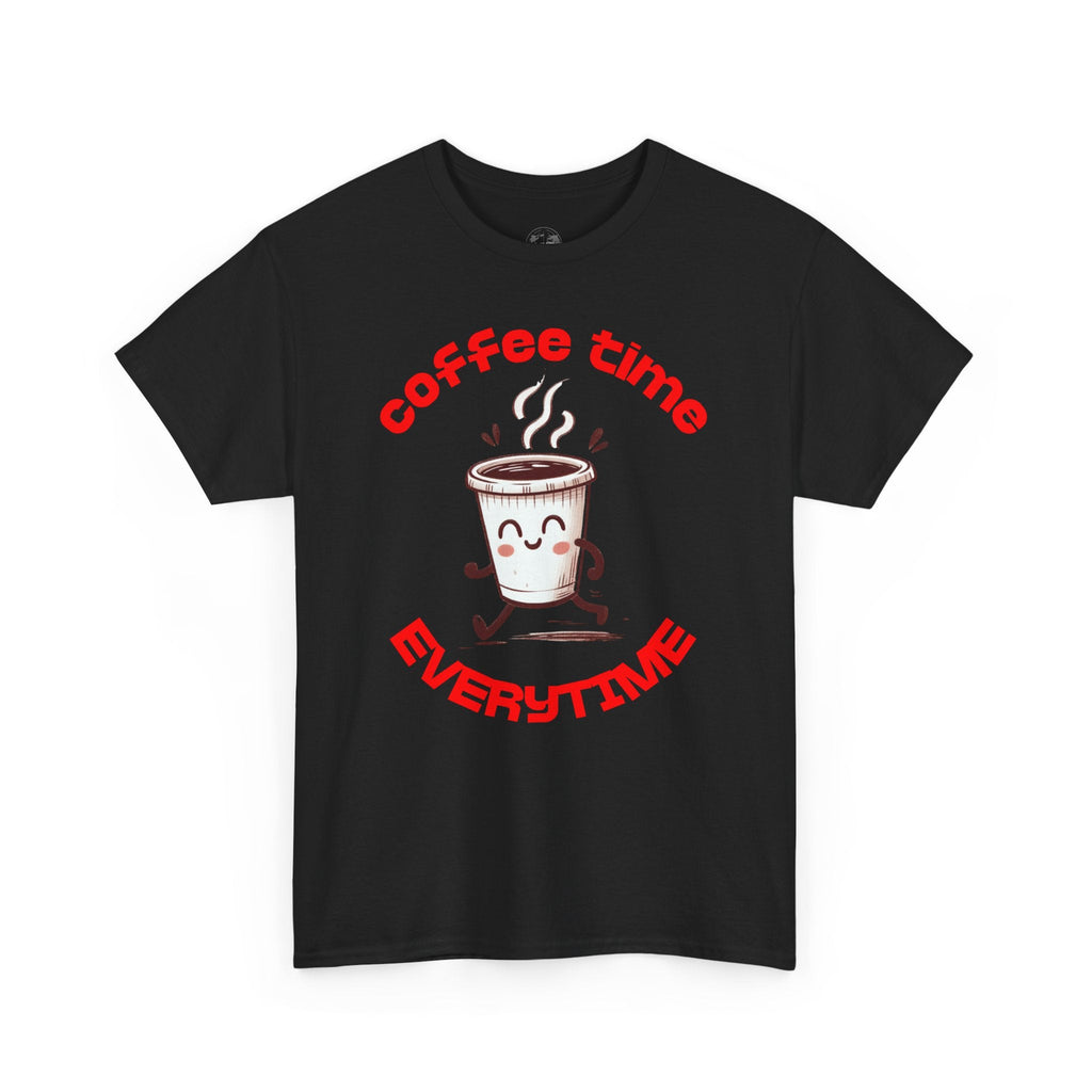 Coffee time anytime T-shirt, Unisex Cotton Shirt, Cute Coffee Lover Gift, Casual Outfit, Daily Reminder T-Shirt