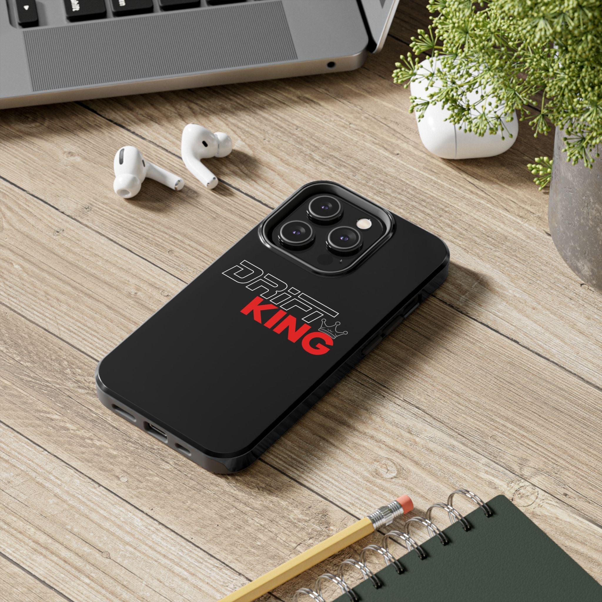 Drift King iPhone Compatible Black Phone Case | Tough Protective Phone Case