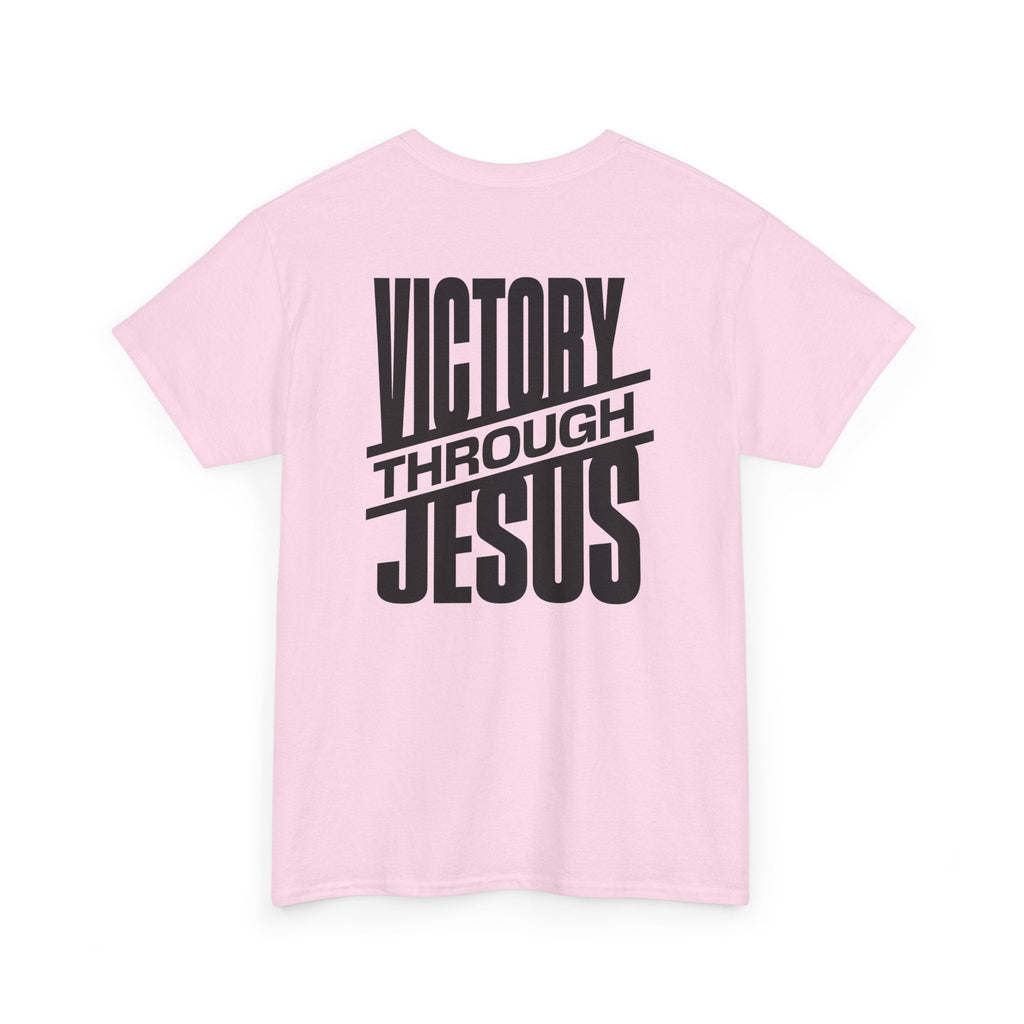 Victory Through Jesus Unisex Heavy Cotton Tee, Inspirational Christian Shirt, Faith-Based Apparel, Unisex T-Shirt, Religious Gift