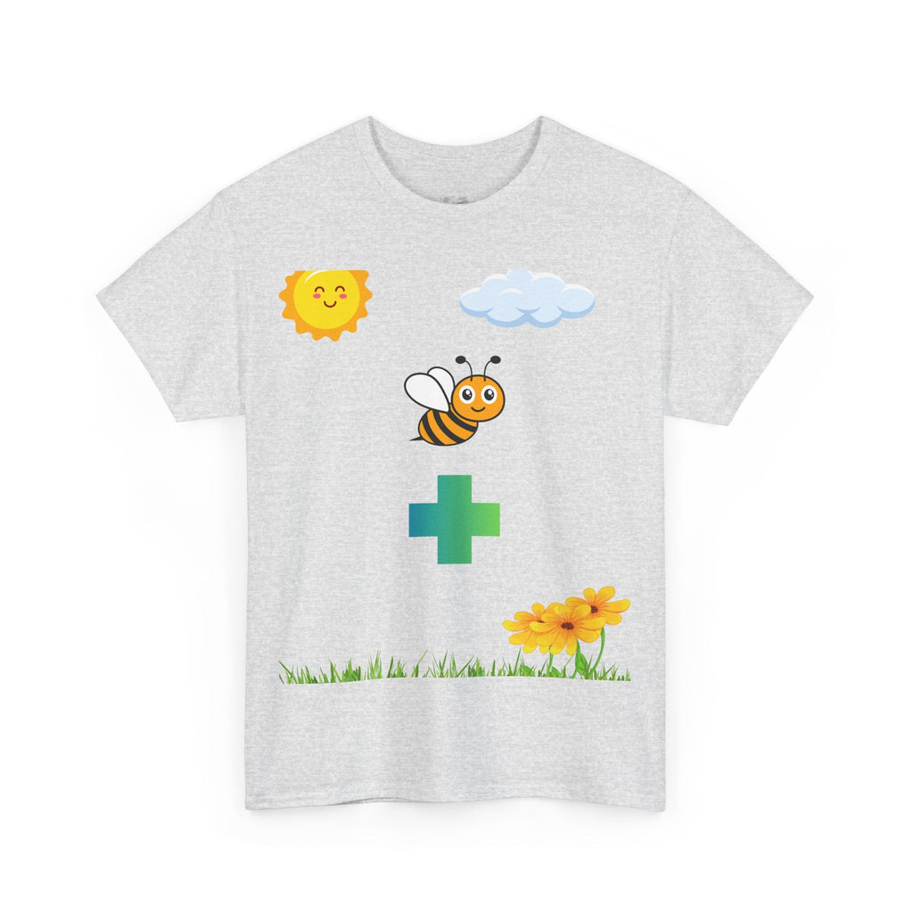Cute be positive t-shirt. bee plus t-shirt