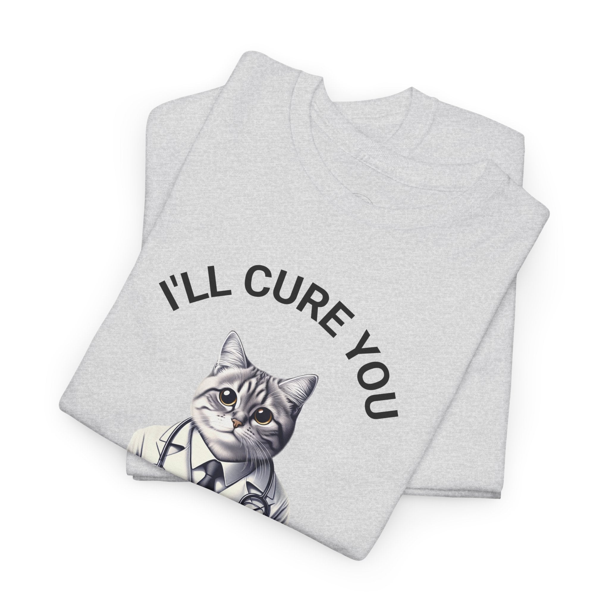 Cat Doctor Unisex Heavy Cotton Tee, Funny Cat Shirt for Pet Lovers, Gift for Vet Assistants, Casual Wear, Animal Lover's Tee