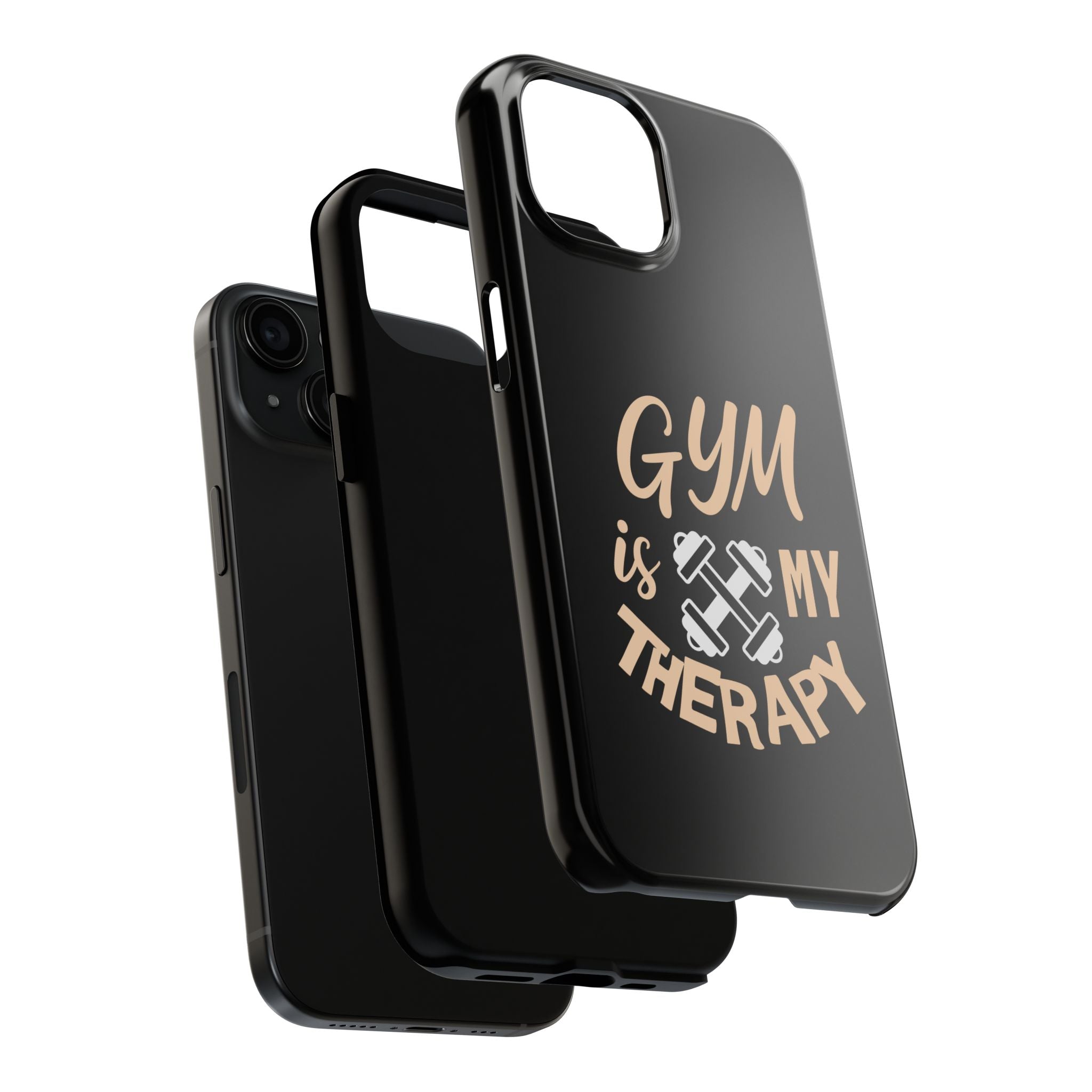 Gym Is My Therapy iPhone Phone Case | Fitness Dumbbell Workout Motivational iphone compatibie