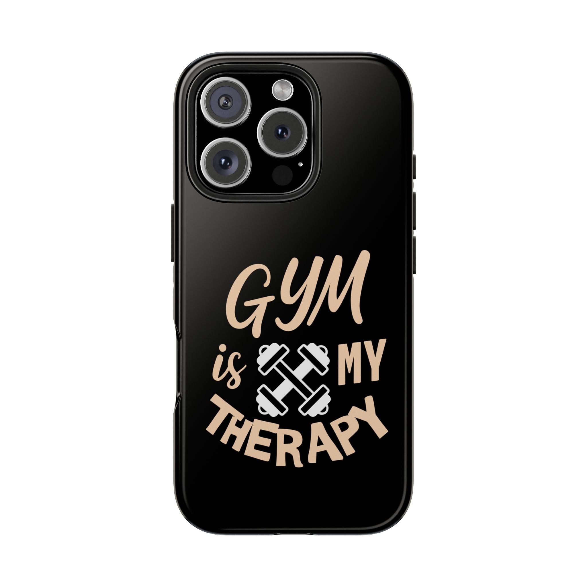 Gym Is My Therapy iPhone Phone Case | Fitness Dumbbell Workout Motivational iphone compatibie