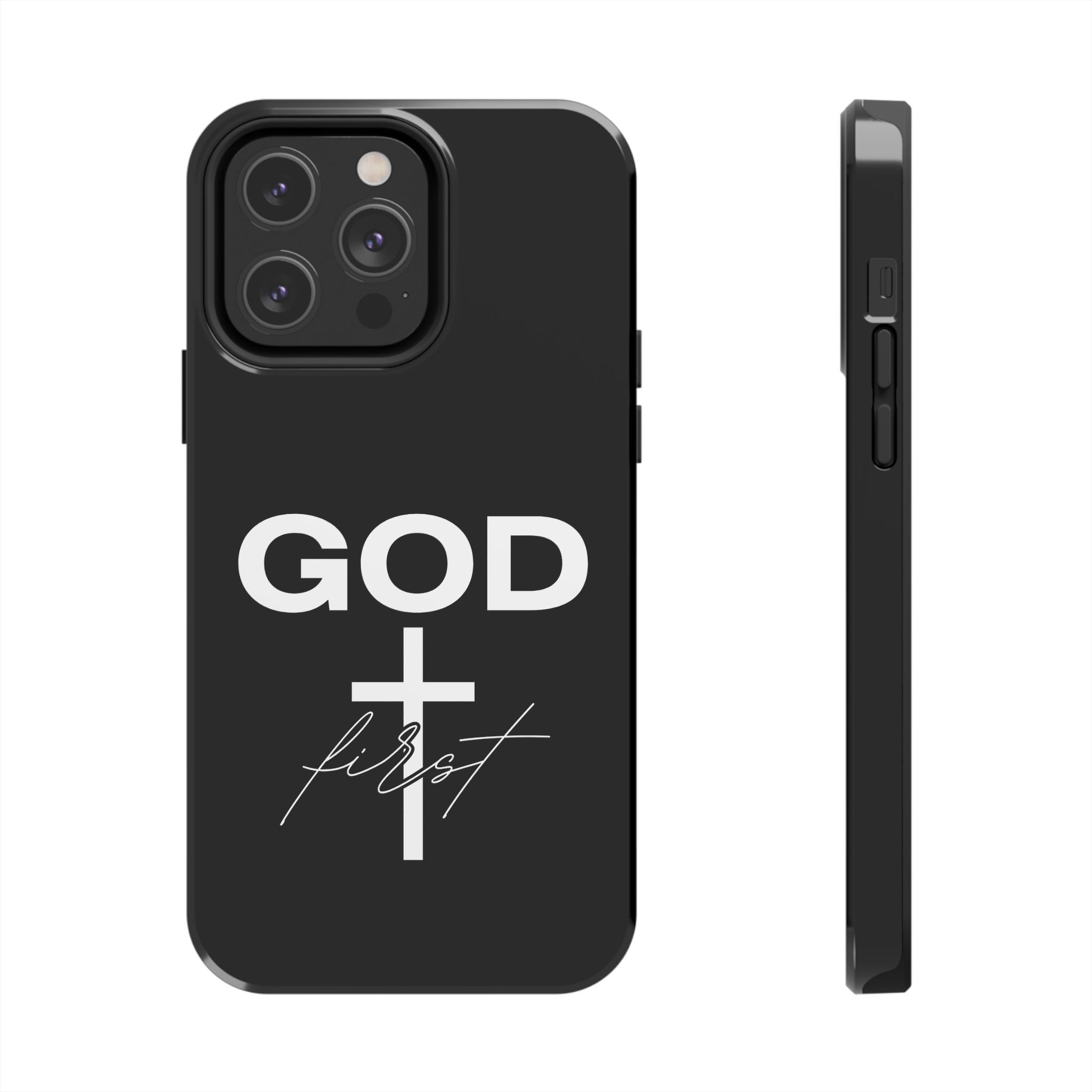God First iPhone compatible phone case | Christian cross phone case faith accessory