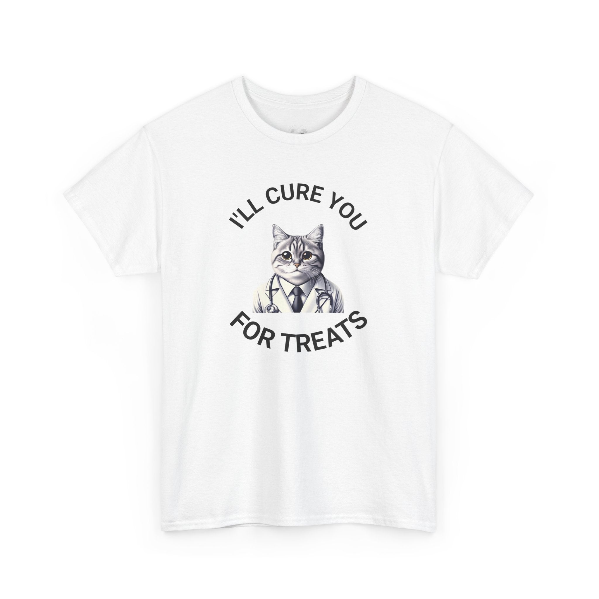 Cat Doctor Unisex Heavy Cotton Tee, Funny Cat Shirt for Pet Lovers, Gift for Vet Assistants, Casual Wear, Animal Lover's Tee