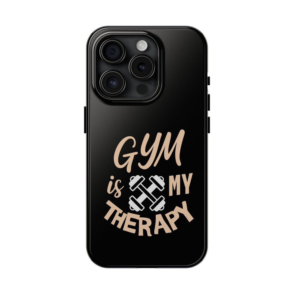 Gym Is My Therapy iPhone Phone Case | Fitness Dumbbell Workout Motivational iphone compatibie