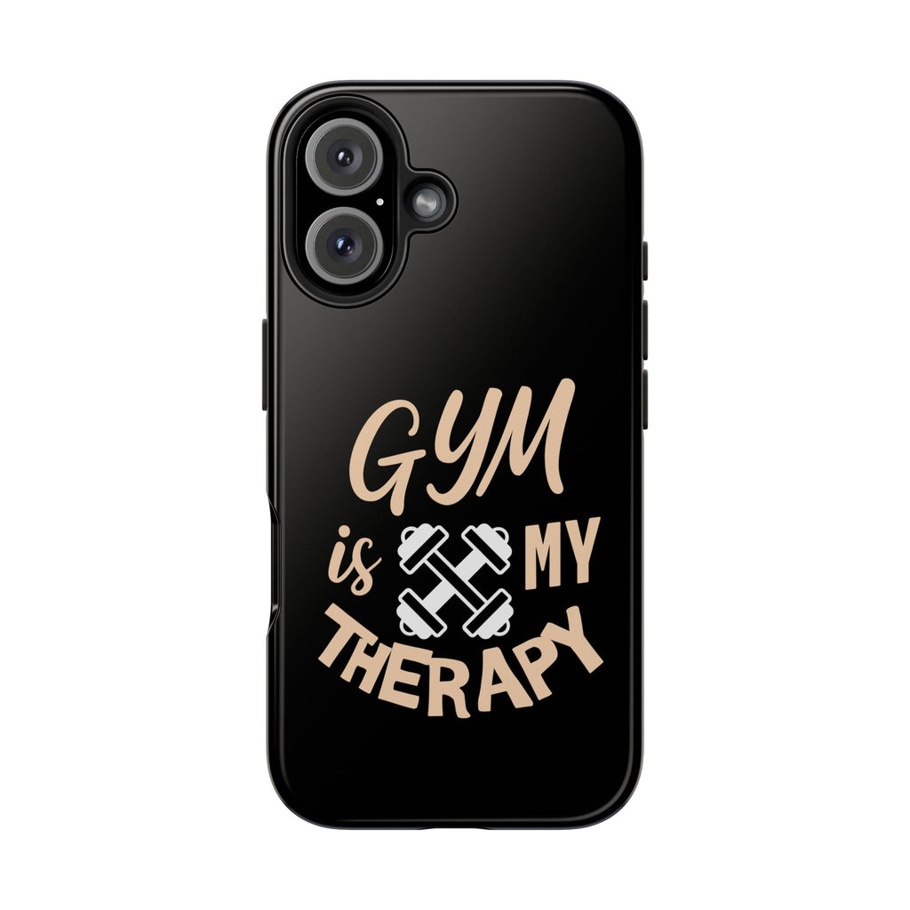 Gym Is My Therapy iPhone Phone Case | Fitness Dumbbell Workout Motivational iphone compatibie