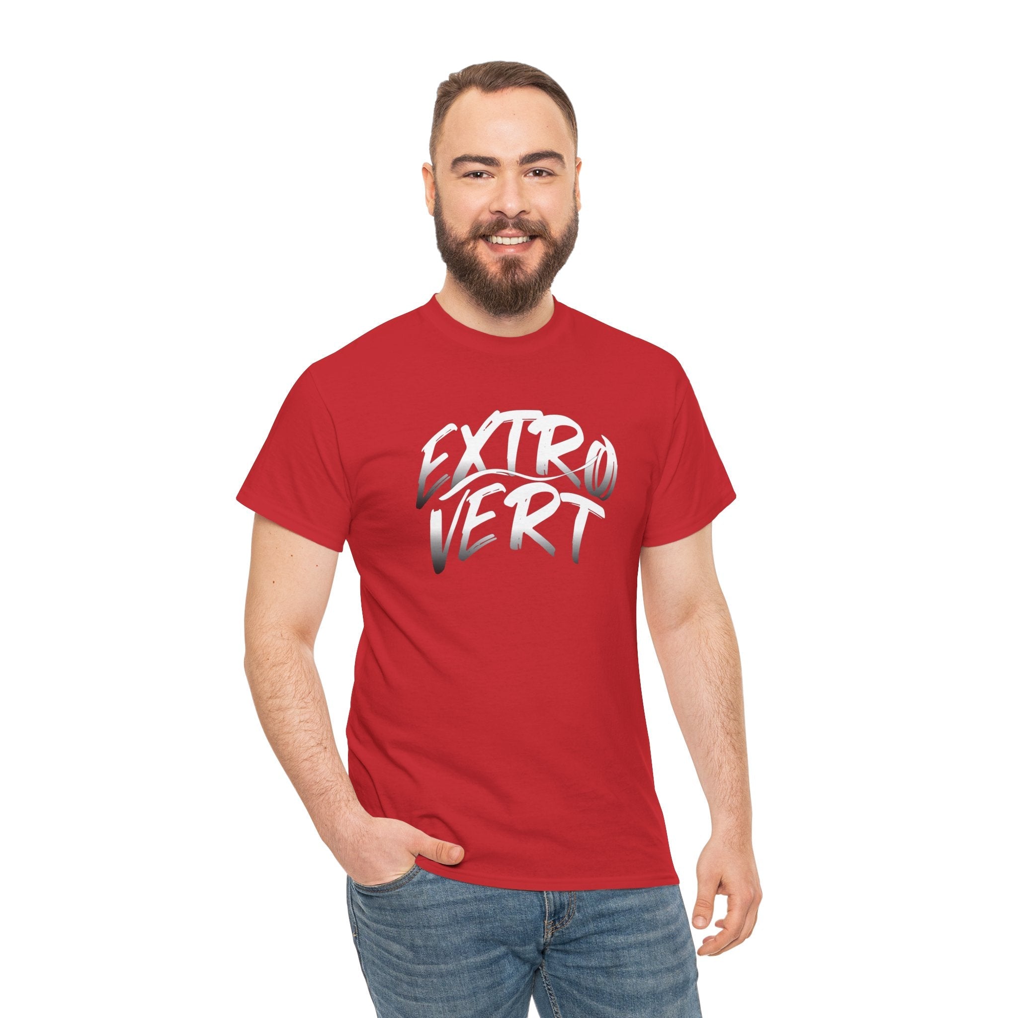 Extrovert Unisex Heavy Cotton Tee - Casual Wear, Gift for Social Butterflies, Graphic Tee, Everyday Comfort, Fun Statement Shirt