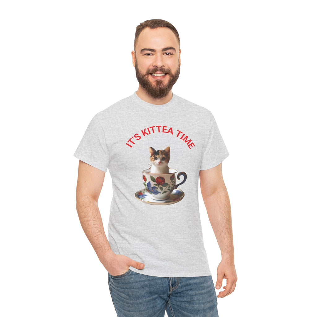 Funny Cat Lover Tee, It's Kittea Time Shirt, Unisex Cotton T-Shirt, Gift for Pet Owners, Animal Lover Apparel, Casual Wear
