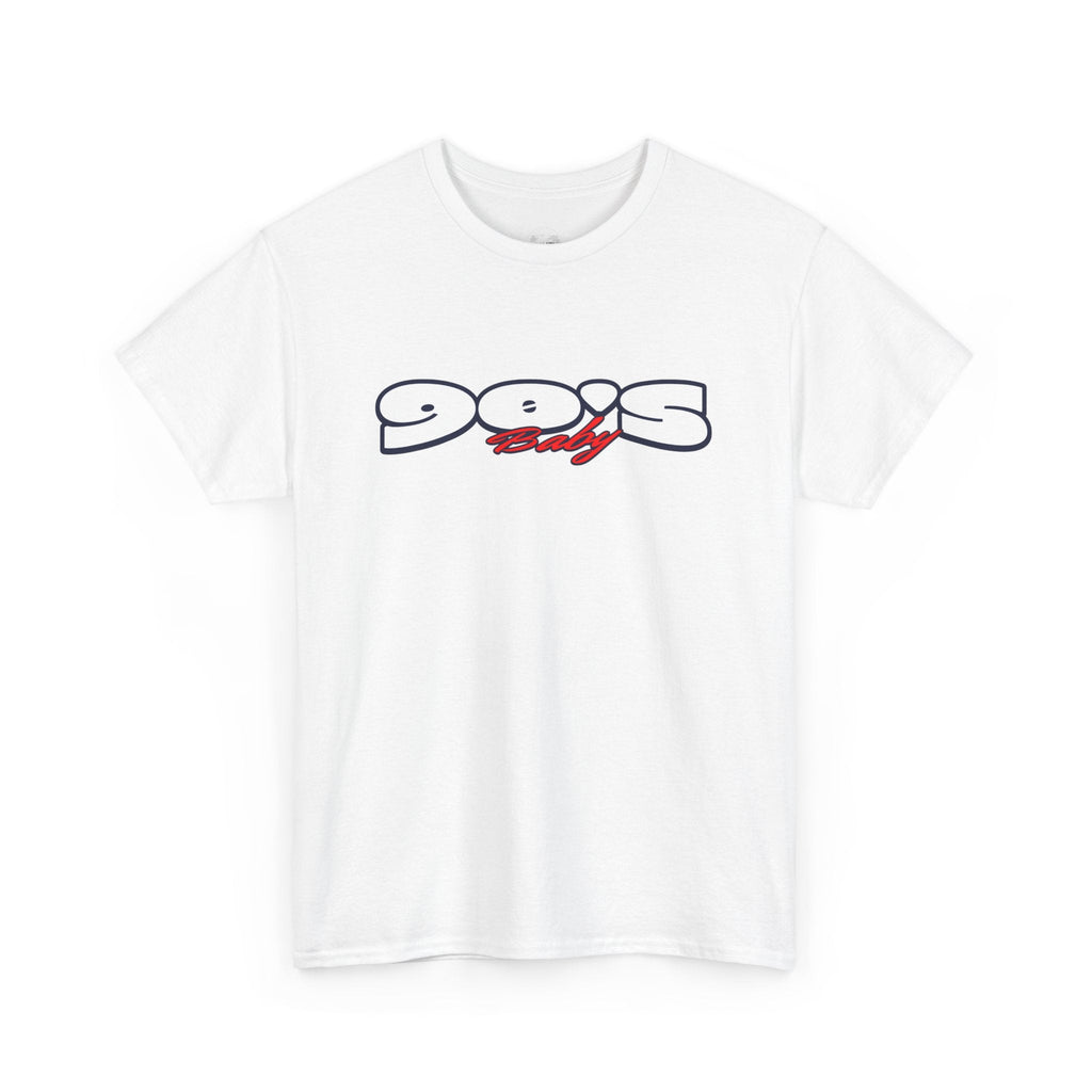 90s baby Nostalgia Unisex Heavy Cotton Tee, Retro Style T-Shirt, Casual Wear, Vintage Aesthetic, Gift for 90s Kids, Comfortable Everyday Tee