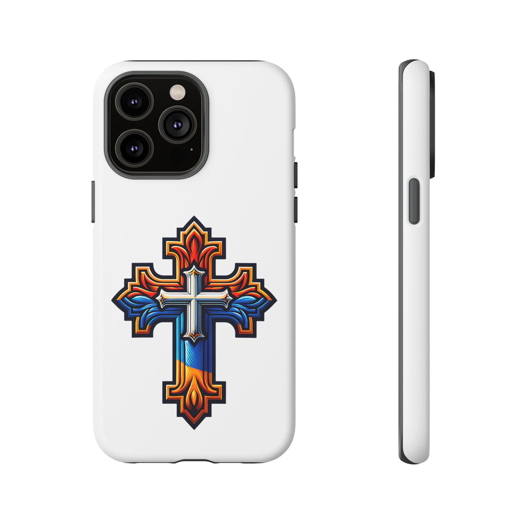 Armenian cross flag phone case iPhone Samsung Google, Christian phone case, white phone case