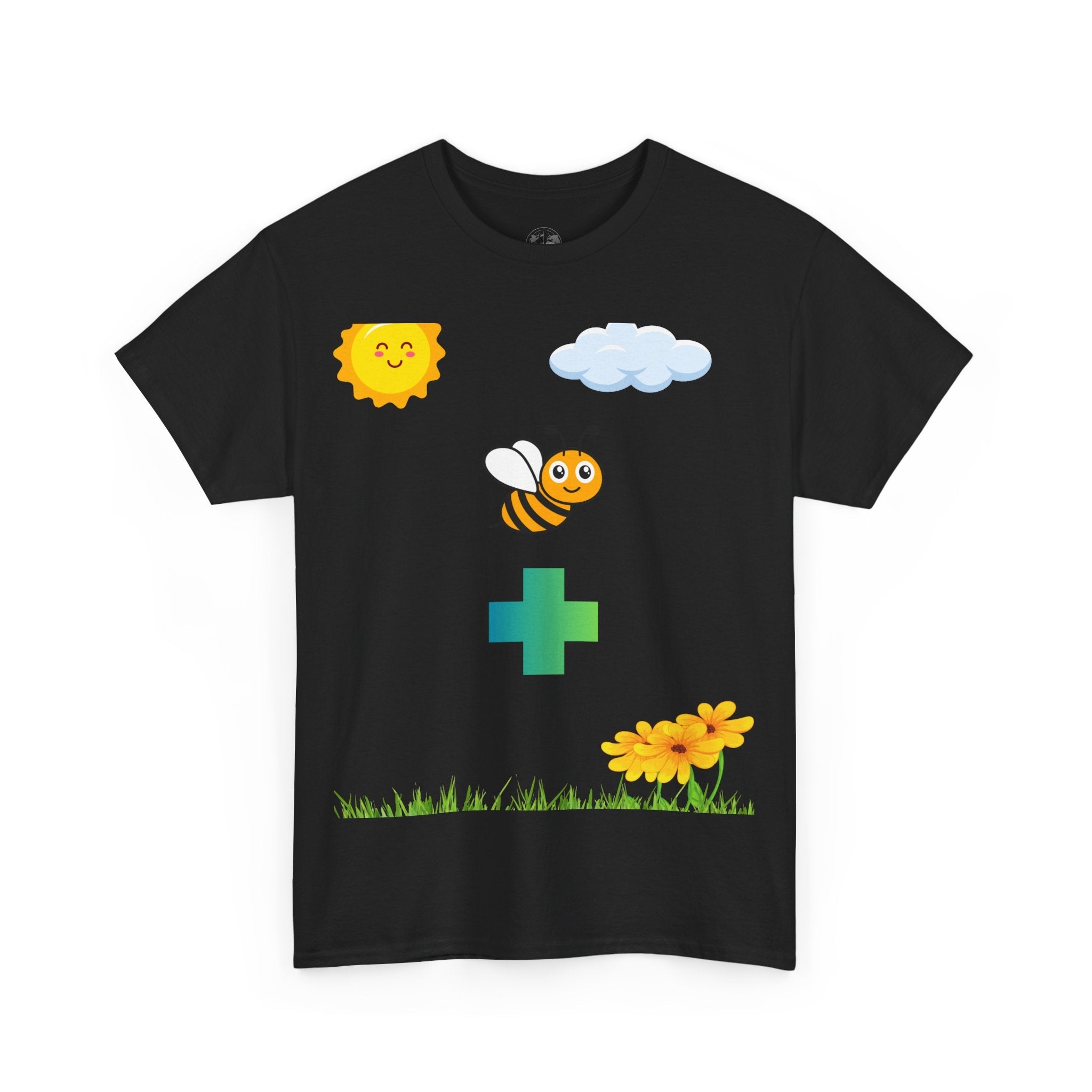 Cute be positive t-shirt. bee plus t-shirt