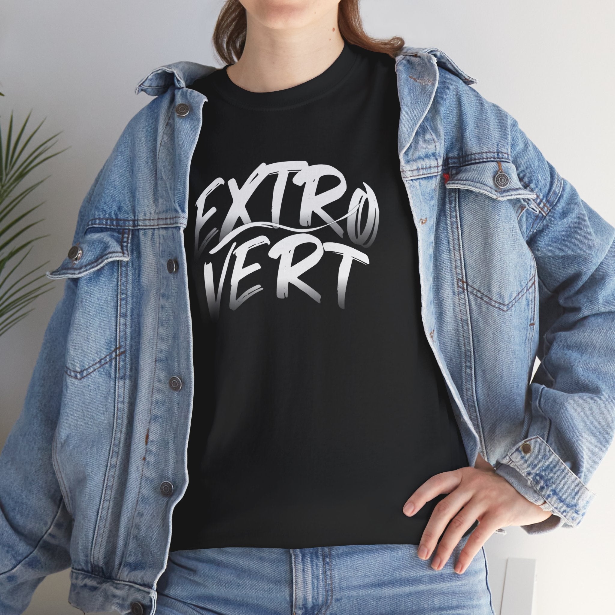 Extrovert Unisex Heavy Cotton Tee - Casual Wear, Gift for Social Butterflies, Graphic Tee, Everyday Comfort, Fun Statement Shirt