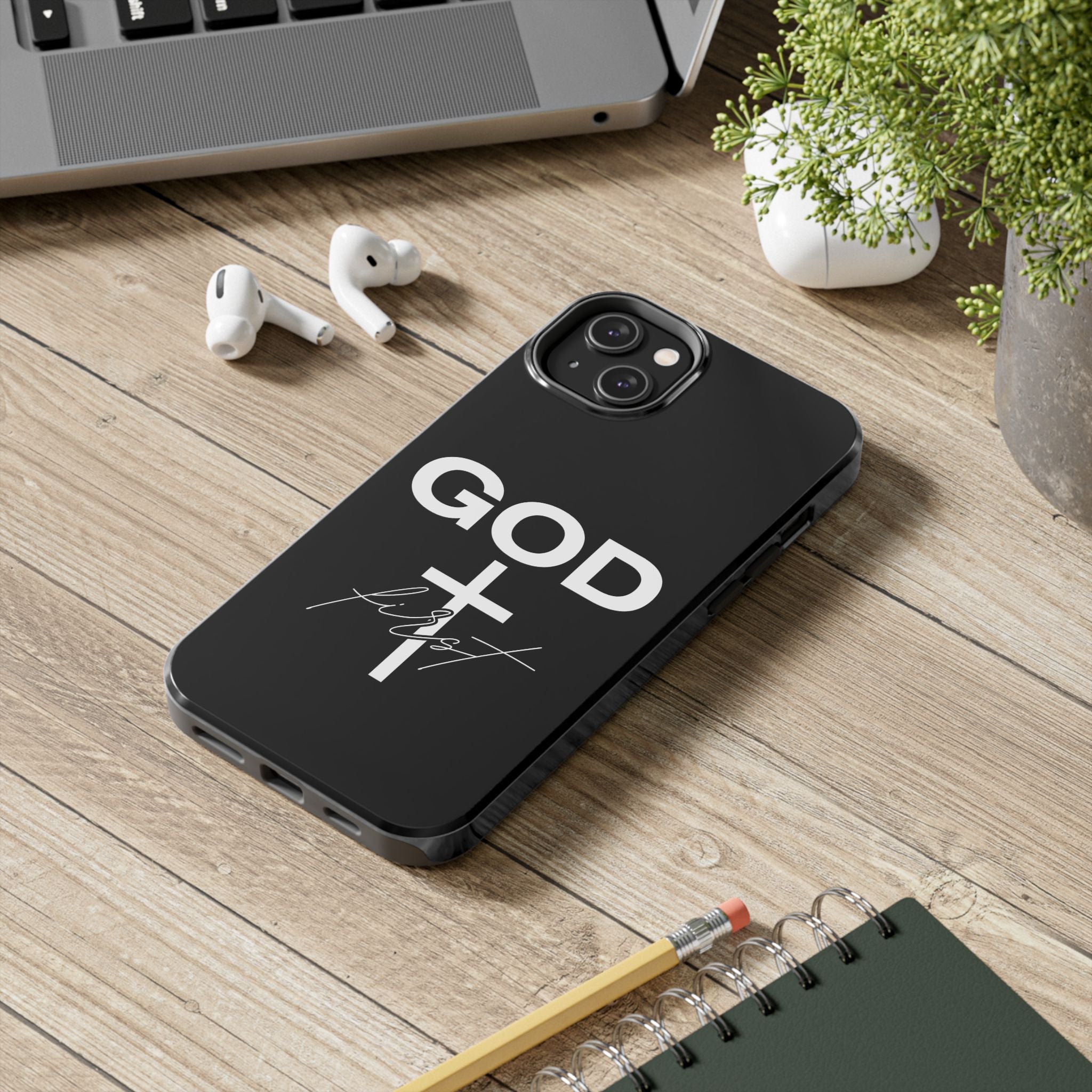God First iPhone compatible phone case | Christian cross phone case faith accessory