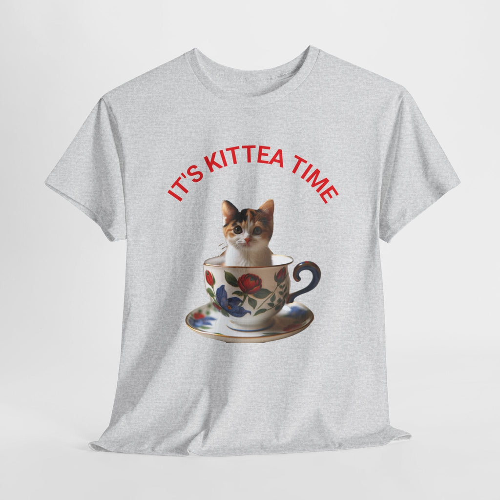 Funny Cat Lover Tee, It's Kittea Time Shirt, Unisex Cotton T-Shirt, Gift for Pet Owners, Animal Lover Apparel, Casual Wear