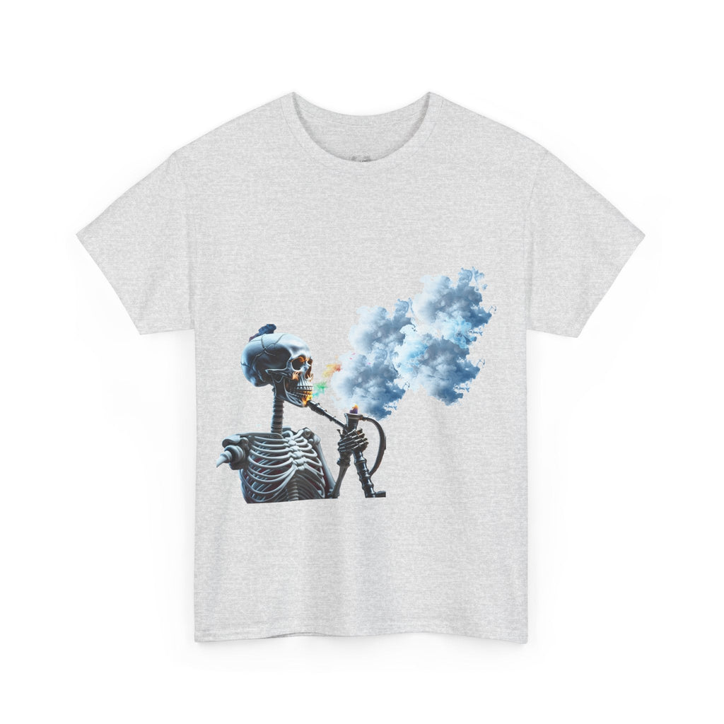 Skeleton smoking T-shirt, Chill Vibes Skeleton Tee Relaxed Graphic T-Shirt, Cool Summer Wear, Gift for Music Lovers, Casual Streetwear