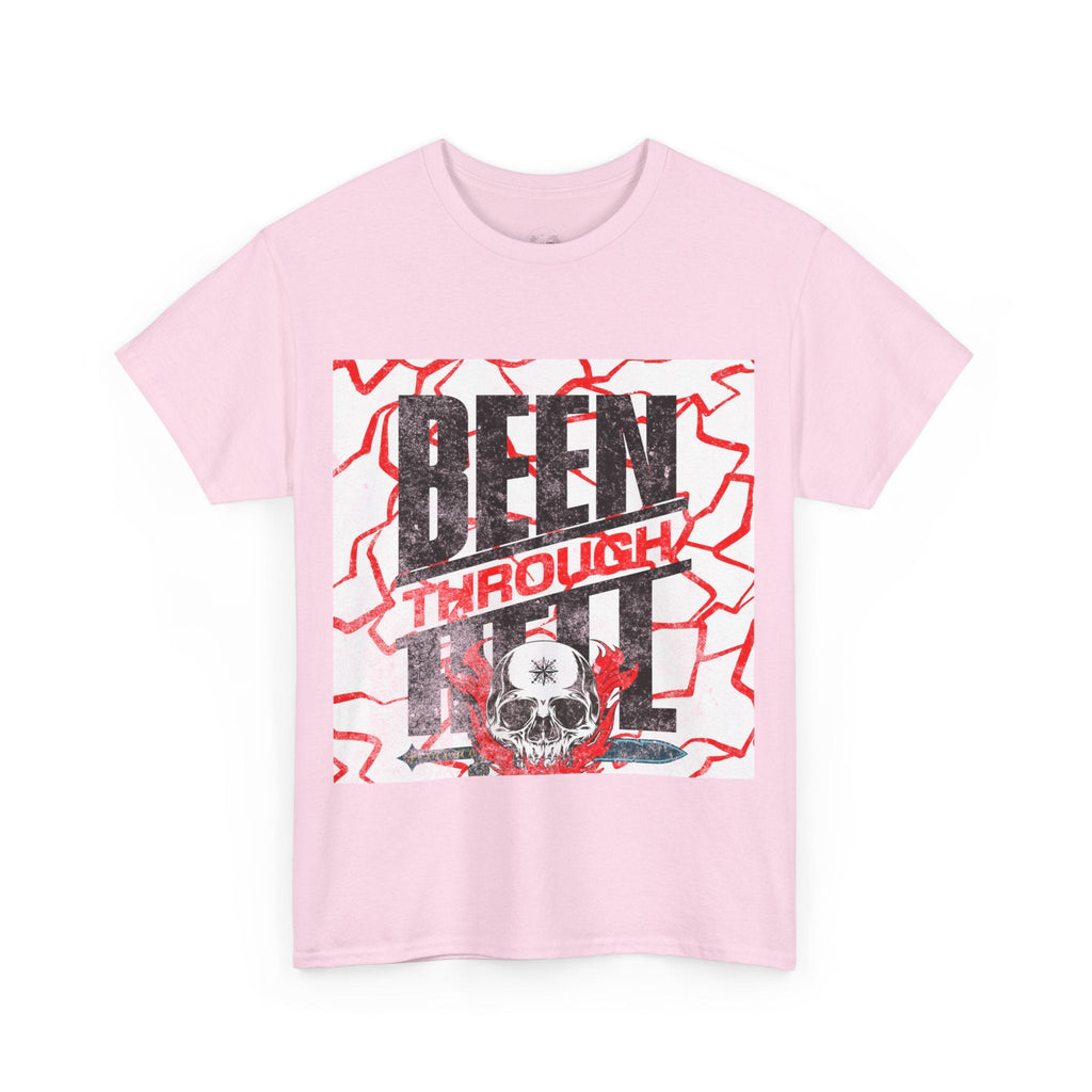 Been Through Hell t-shirt- Unisex Heavy Cotton Tee for Casual Wear, Music Festivals, Skateboarding, Rock t-shirt, Great Gift