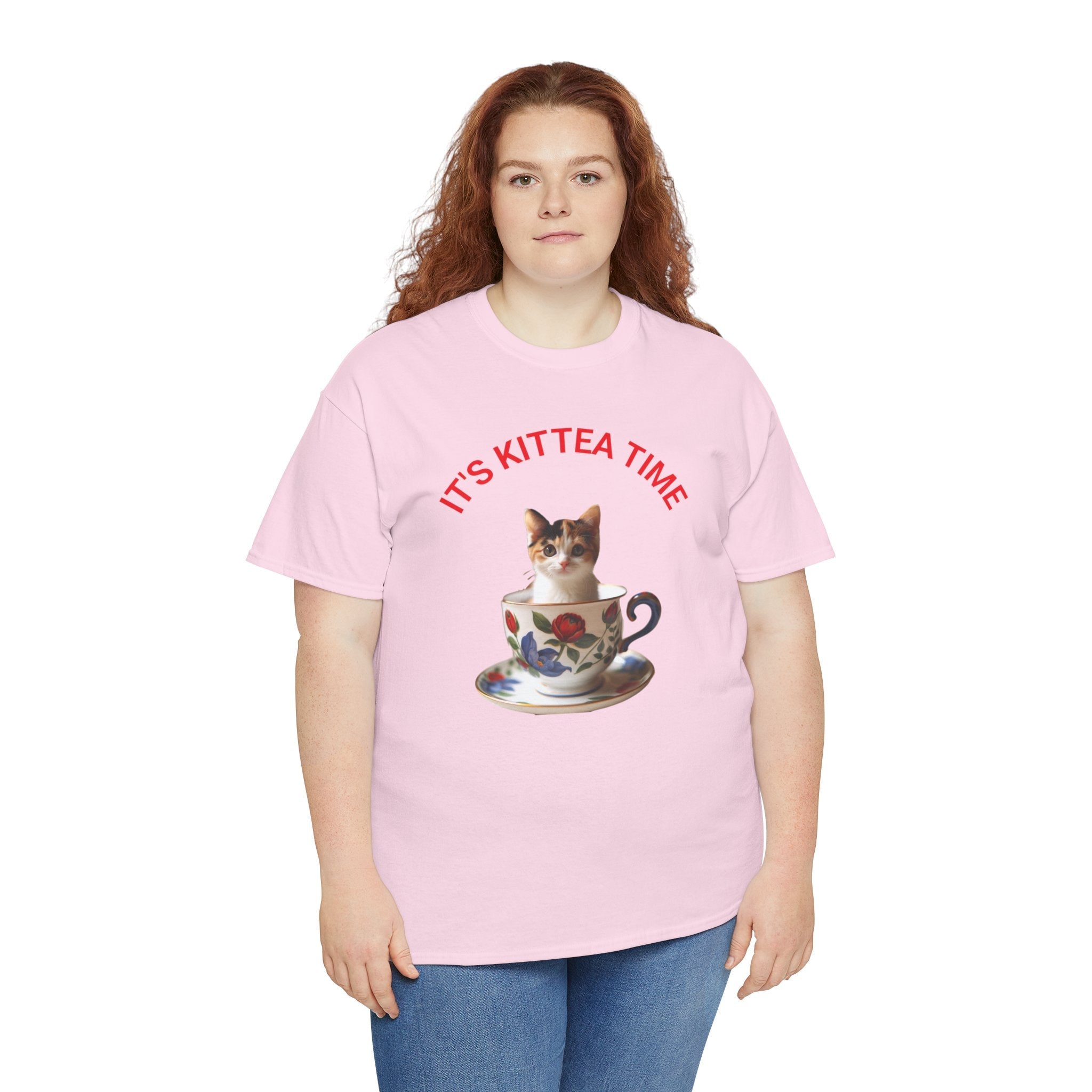 Funny Cat Lover Tee, It's Kittea Time Shirt, Unisex Cotton T-Shirt, Gift for Pet Owners, Animal Lover Apparel, Casual Wear