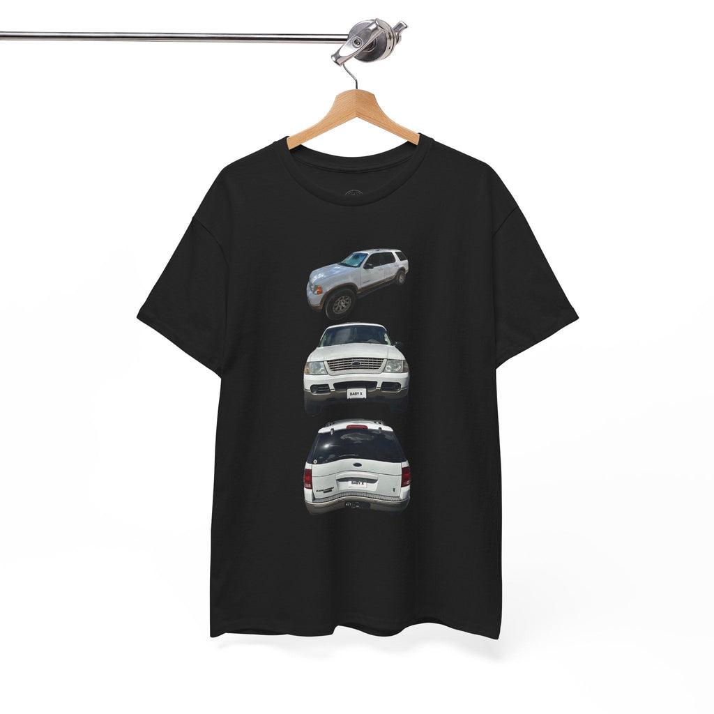 White Ford SUV Trio T-Shirt – Front, Side & Rear View Car Tee for Auto Enthusiasts