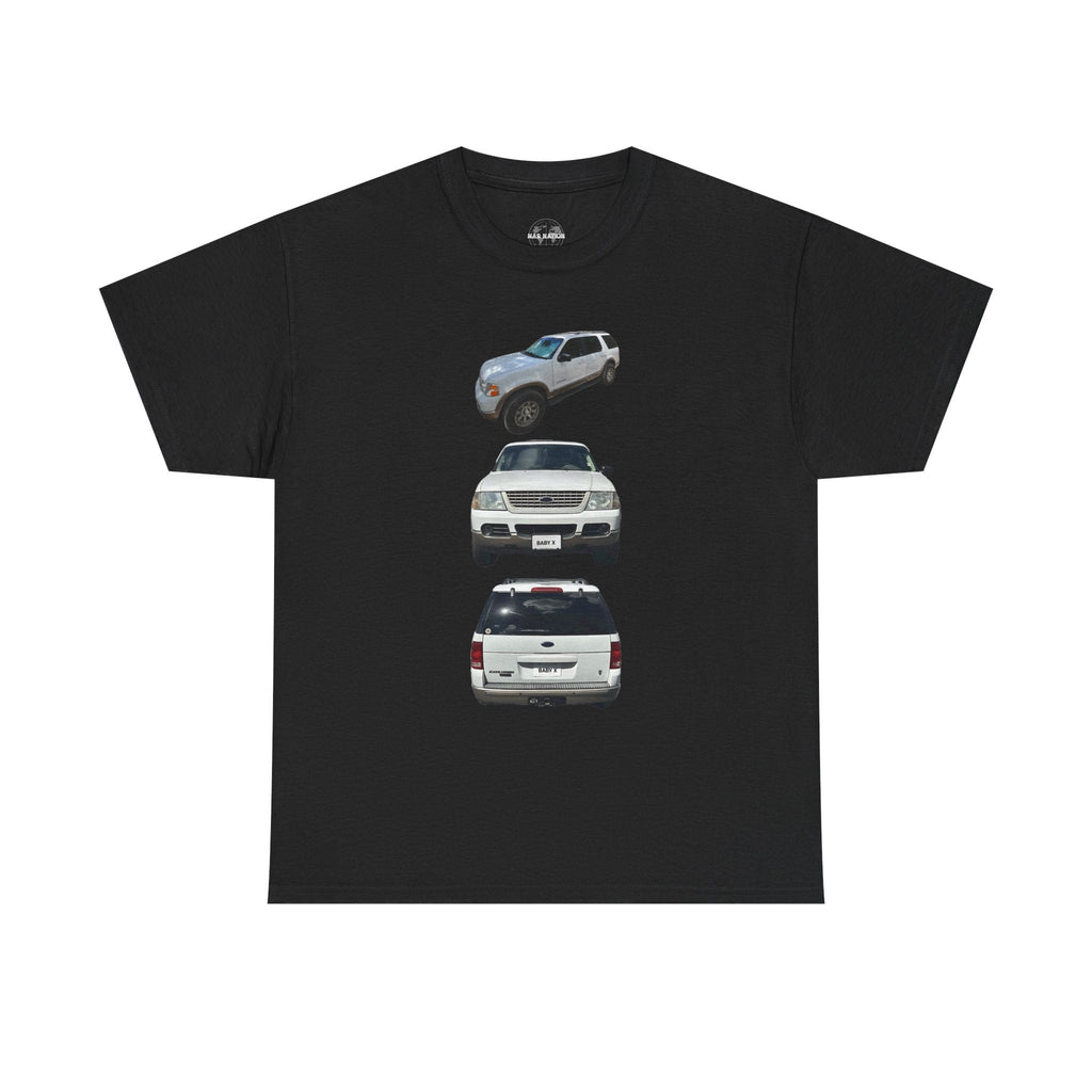 White Ford SUV Trio T-Shirt – Front, Side & Rear View Car Tee for Auto Enthusiasts