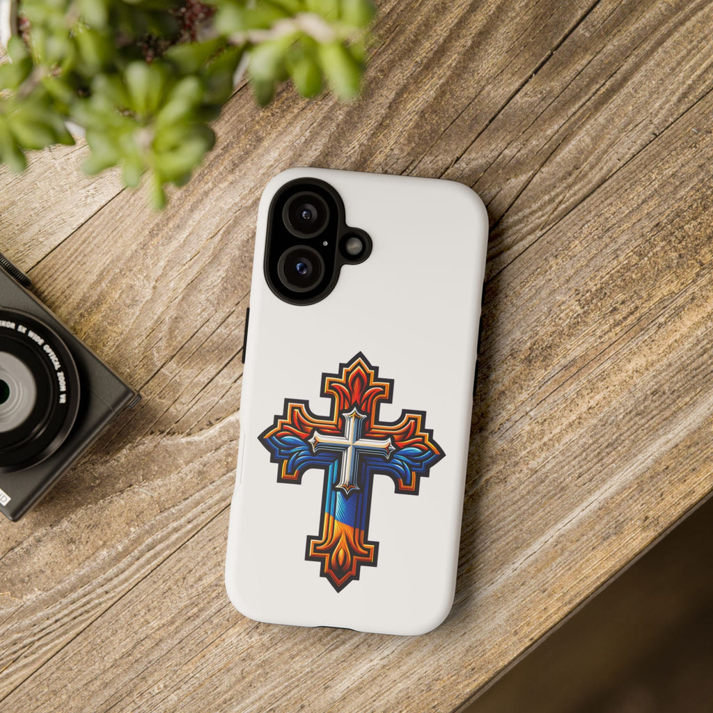 Armenian cross flag phone case iPhone Samsung Google, Christian phone case, white phone case