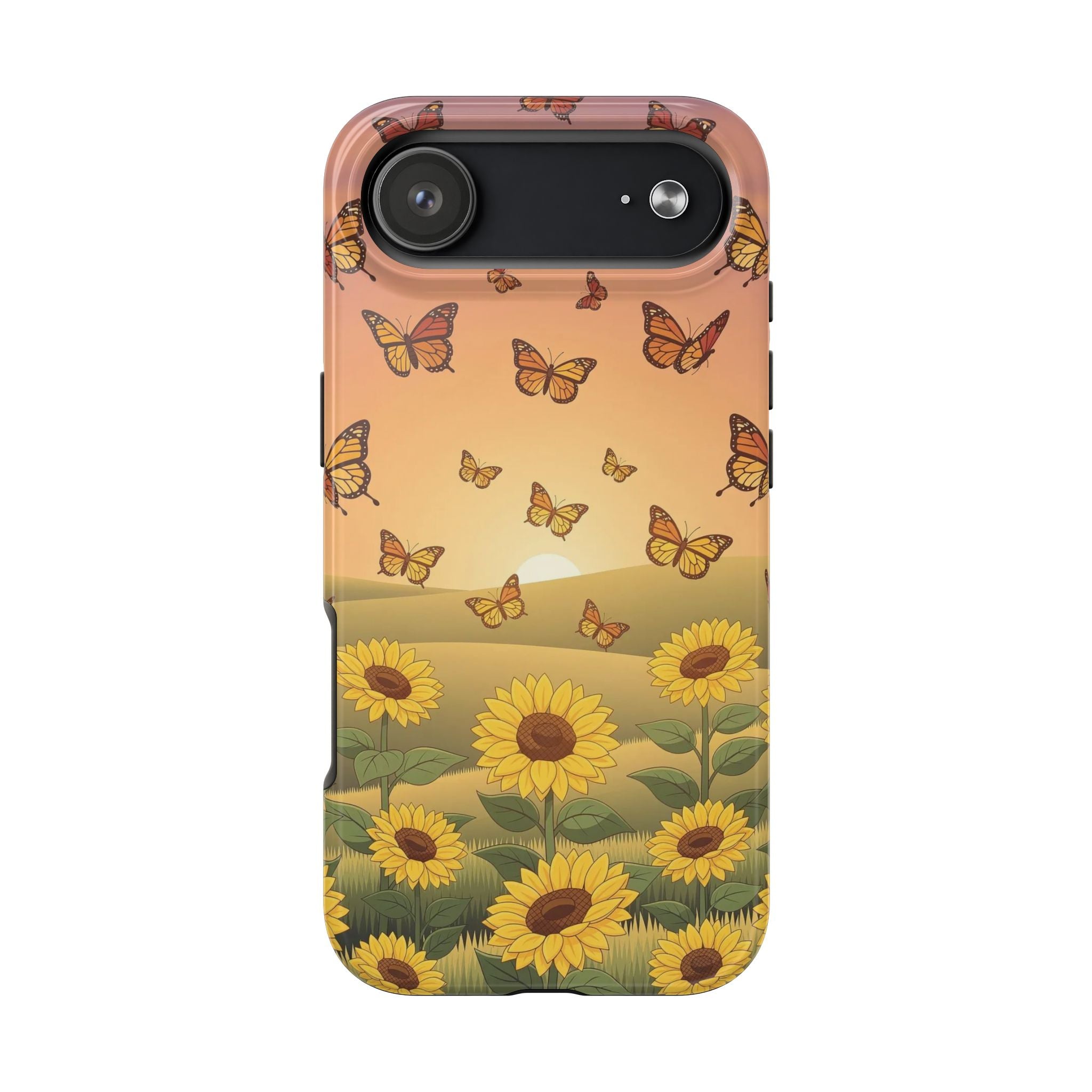 Sunflower Field Butterflies iphone compatible Phone Case | Tough Phone Case
