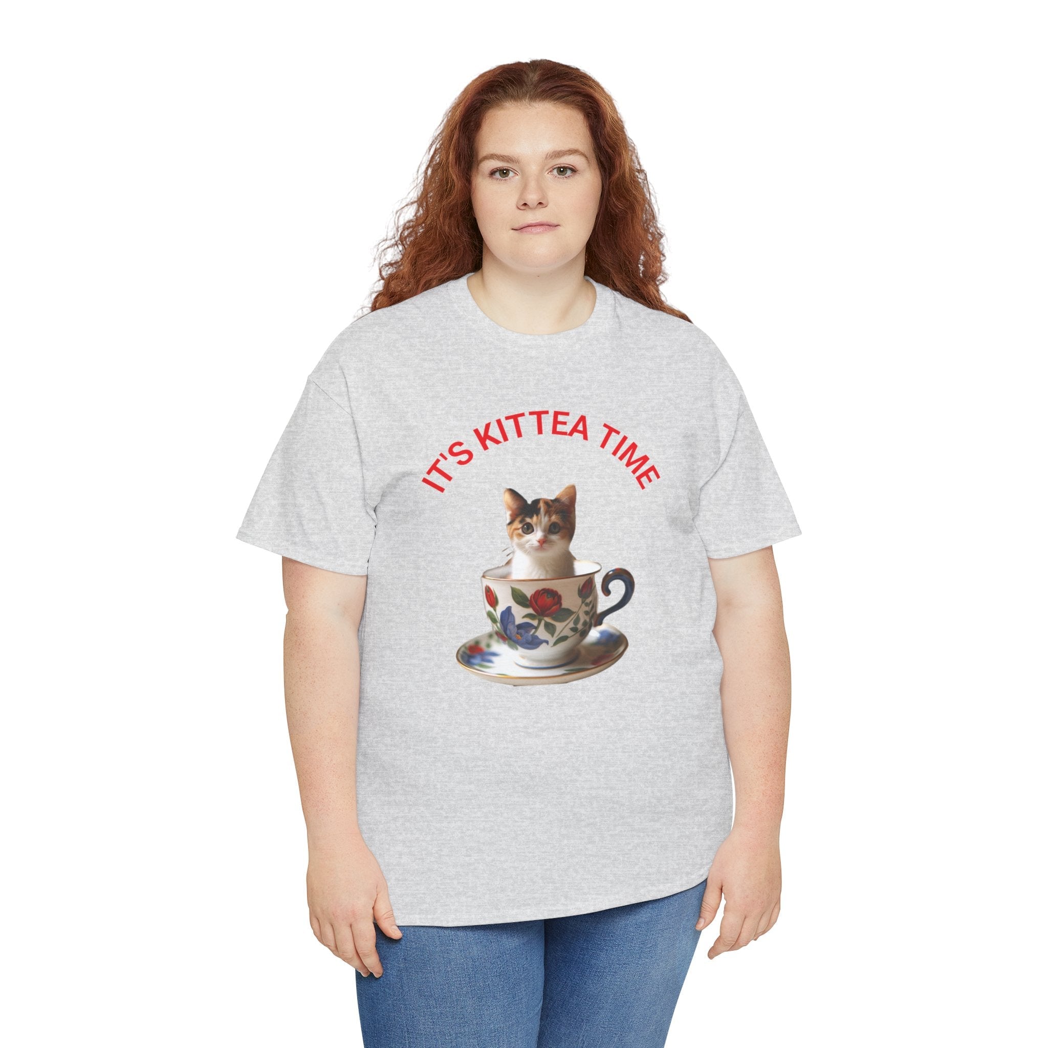 Funny Cat Lover Tee, It's Kittea Time Shirt, Unisex Cotton T-Shirt, Gift for Pet Owners, Animal Lover Apparel, Casual Wear