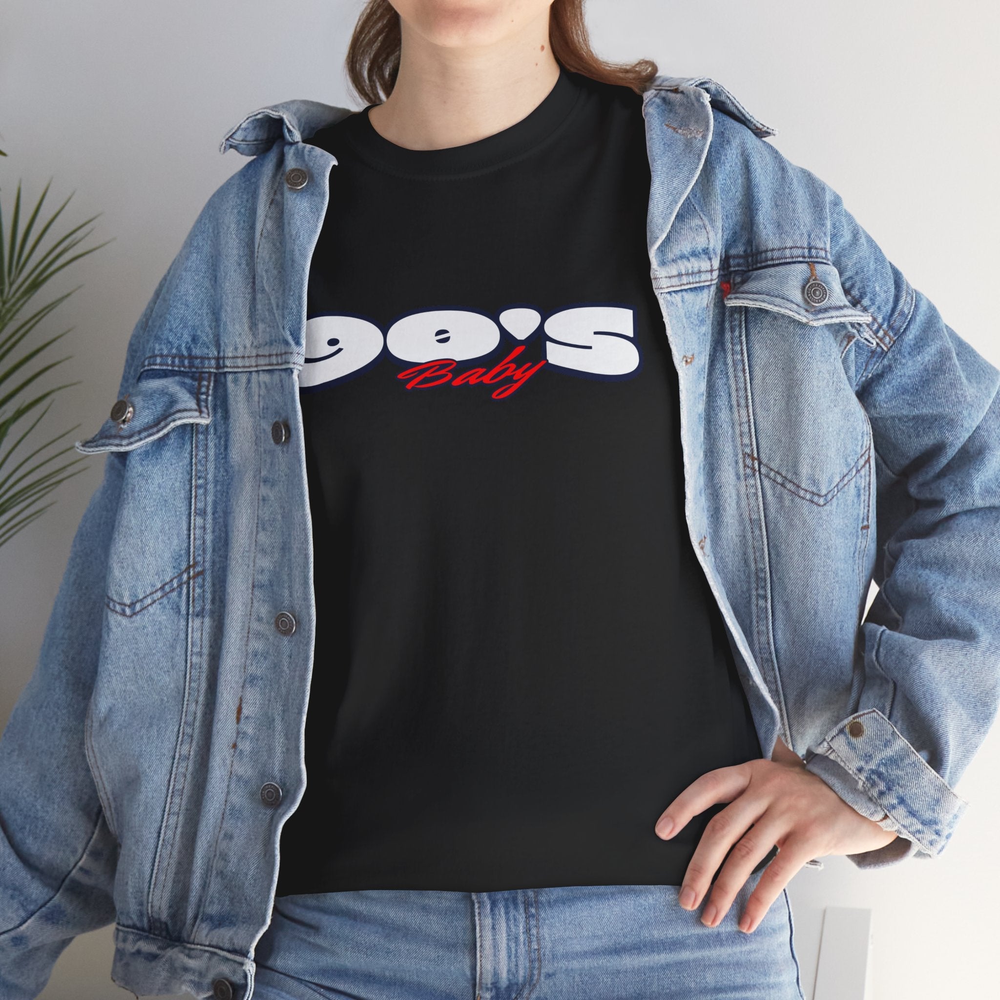 90s baby Nostalgia Unisex Heavy Cotton Tee, Retro Style T-Shirt, Casual Wear, Vintage Aesthetic, Gift for 90s Kids, Comfortable Everyday Tee