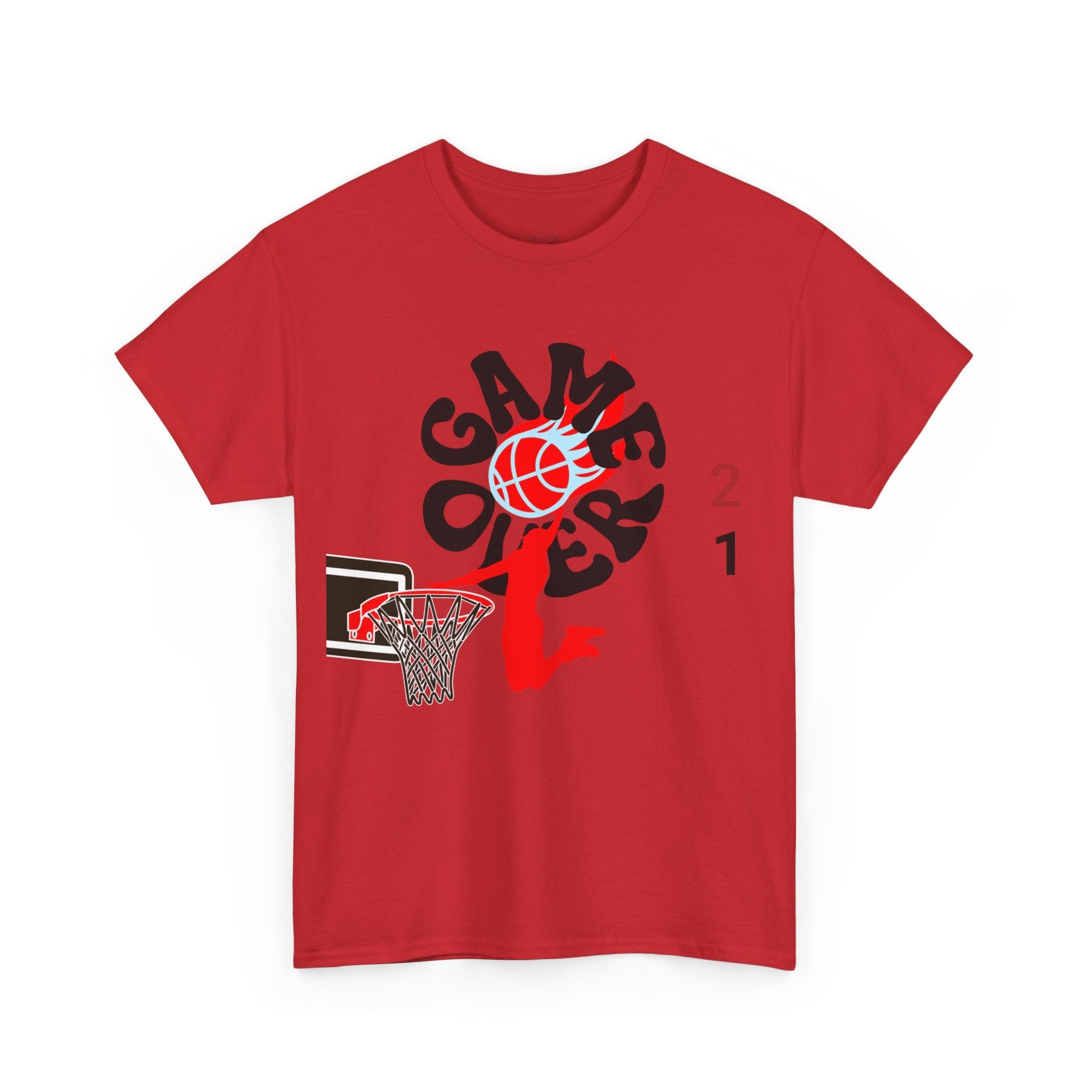 Game over basketball T-shirt, Basketball Graphic Tee - Unisex Heavy Cotton T-Shirt, Sportswear,, Gift for Athletes, Basketball Lovers