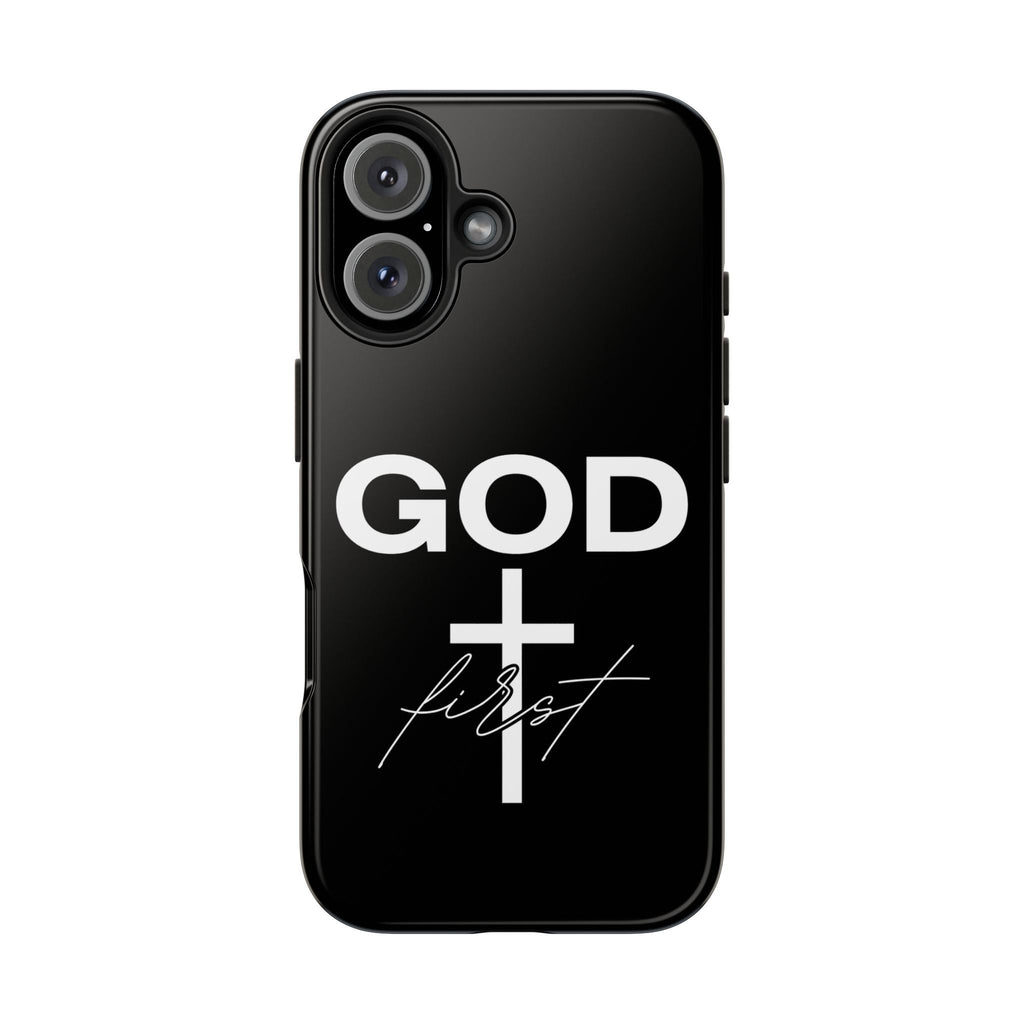 God First iPhone compatible phone case | Christian cross phone case faith accessory