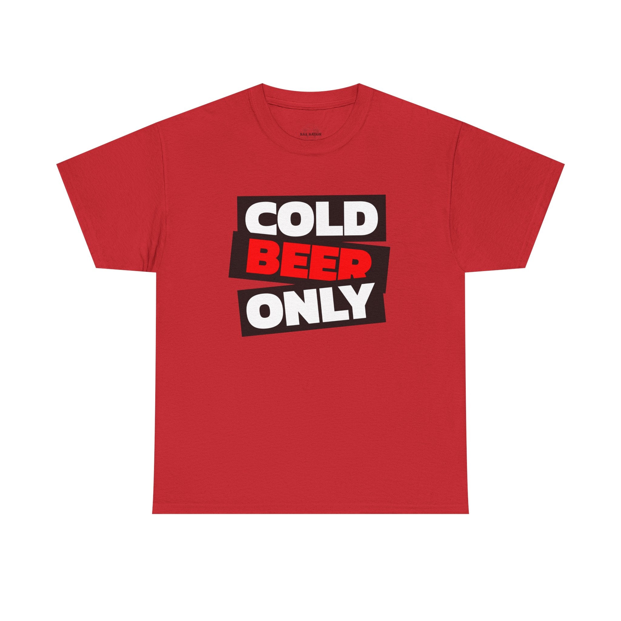 Chill Vibes Unisex Heavy Cotton Tee | 'Cold Beer Only' Graphic, Casual Wear, Gift for Beer Lovers, Summer BBQ, Party Outfit, Fun T-Shirt