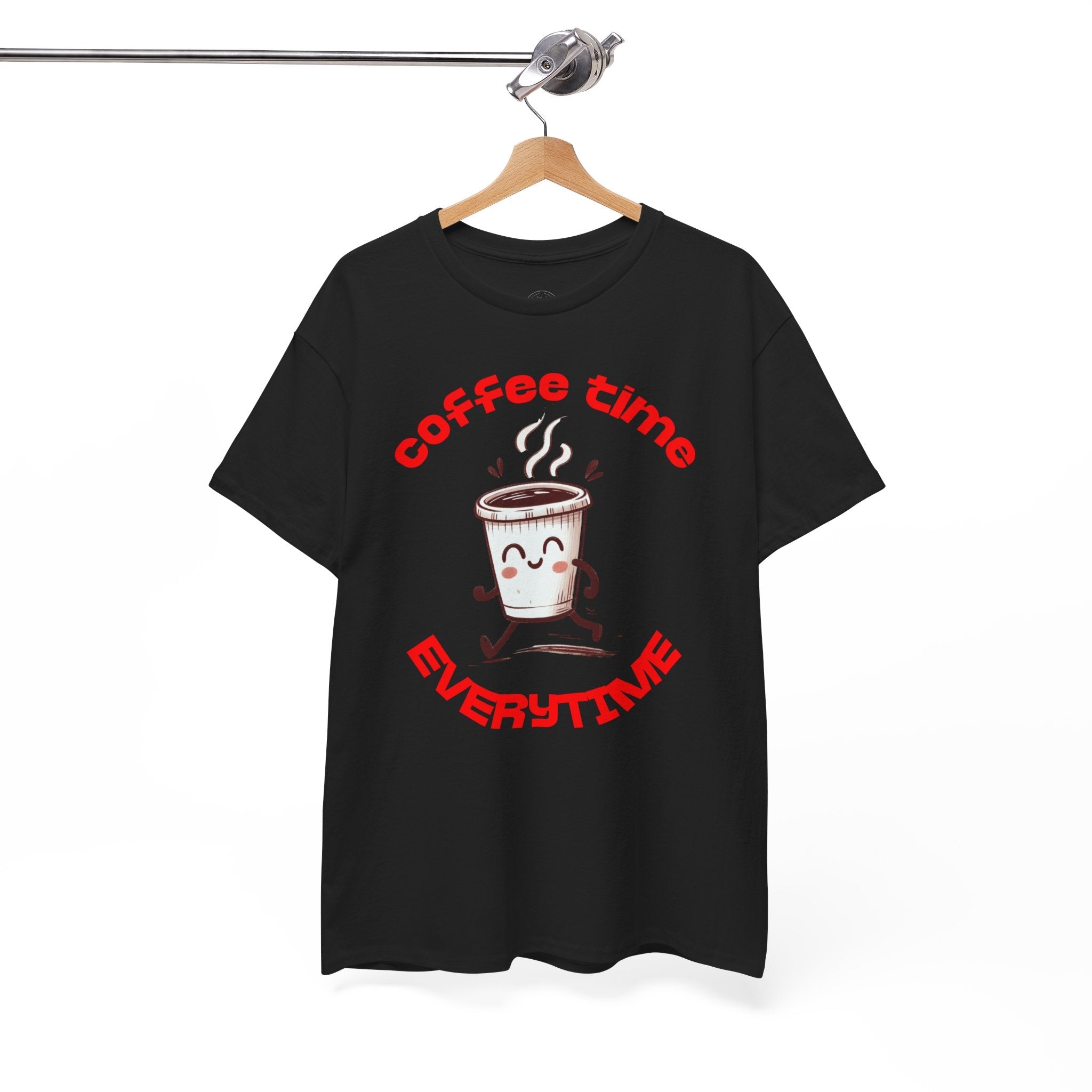 Coffee time anytime T-shirt, Unisex Cotton Shirt, Cute Coffee Lover Gift, Casual Outfit, Daily Reminder T-Shirt