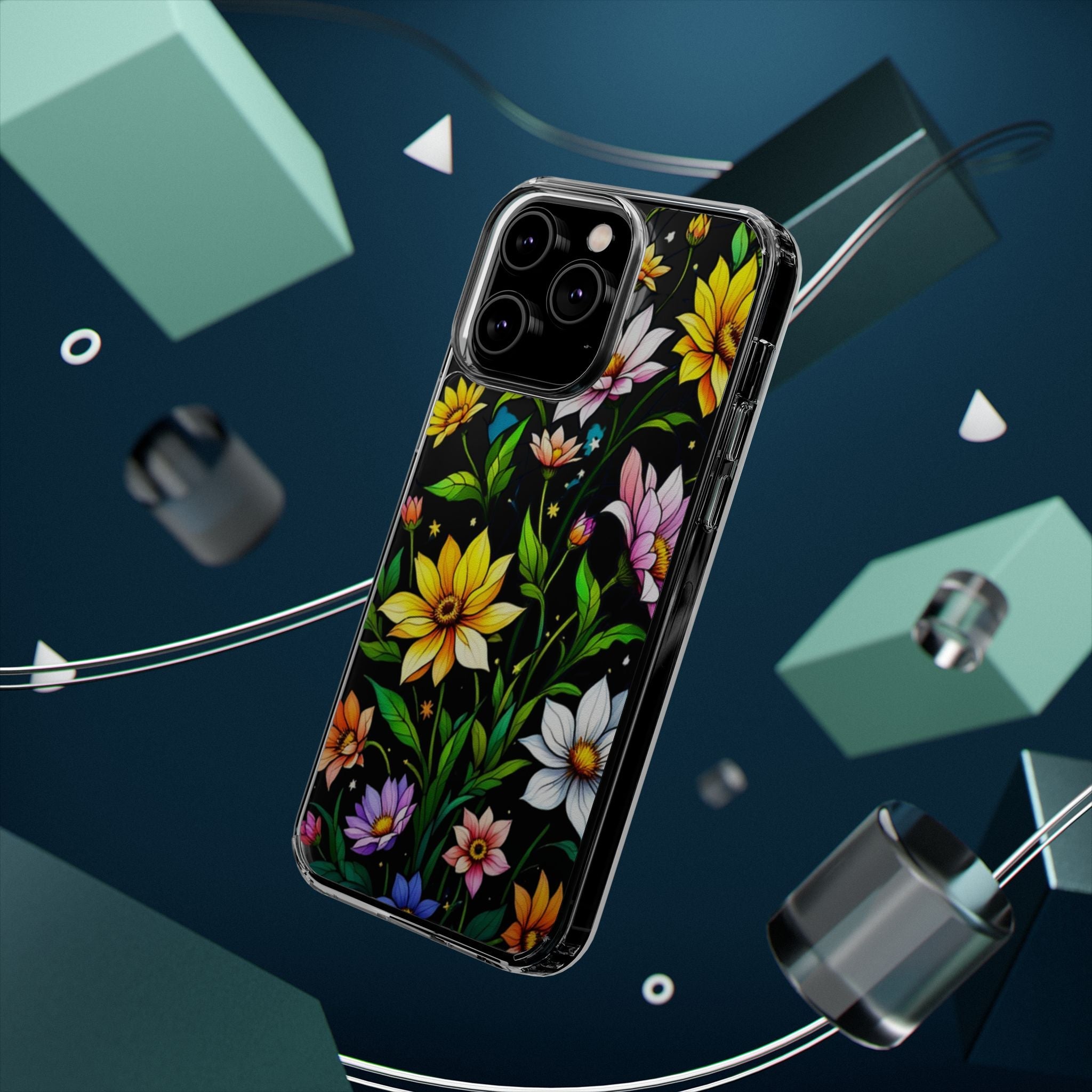 Cute flower phone case, clear phone case, iPhone phone case, Samsung phone case, phone case gift