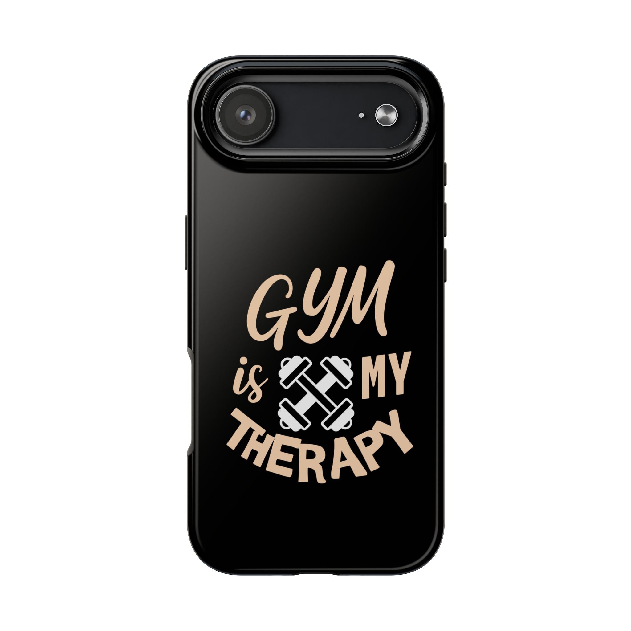 Gym Is My Therapy iPhone Phone Case | Fitness Dumbbell Workout Motivational iphone compatibie