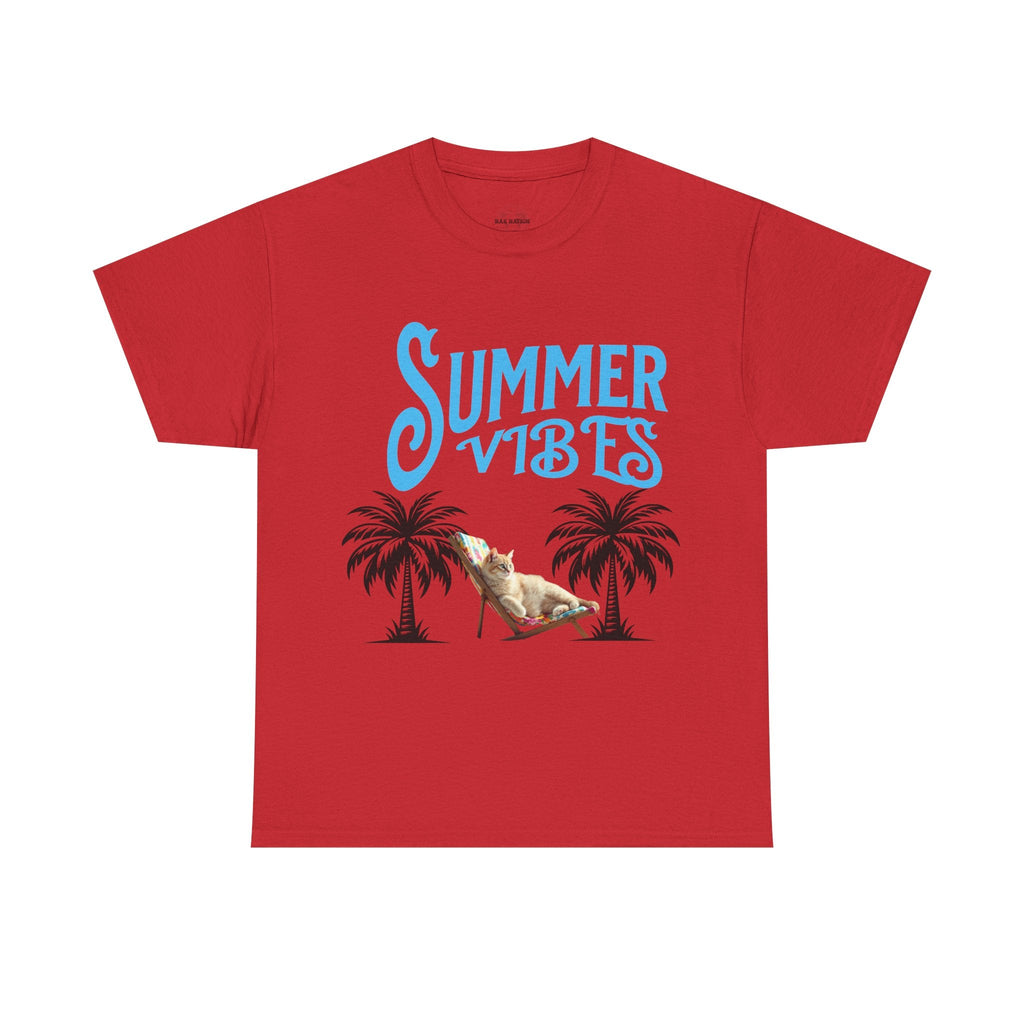 Cat lovers shirt Summer Vibes Tee, Beach Shirt, Vacation Apparel, Tropical T-Shirt, Casual Wear, Gift for Friends