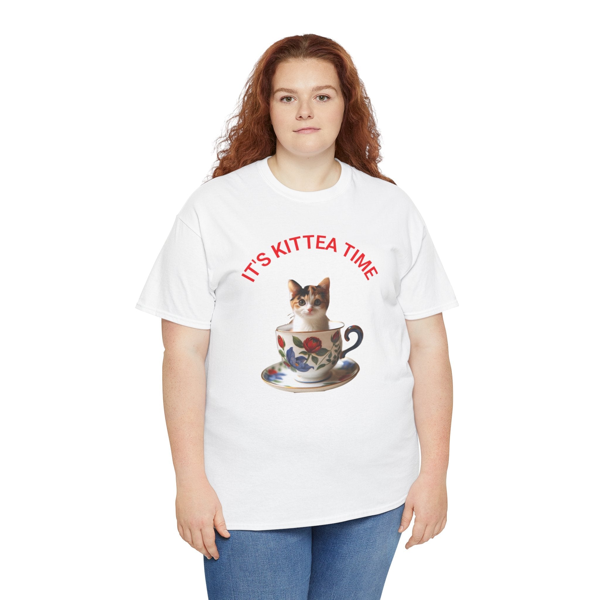 Funny Cat Lover Tee, It's Kittea Time Shirt, Unisex Cotton T-Shirt, Gift for Pet Owners, Animal Lover Apparel, Casual Wear