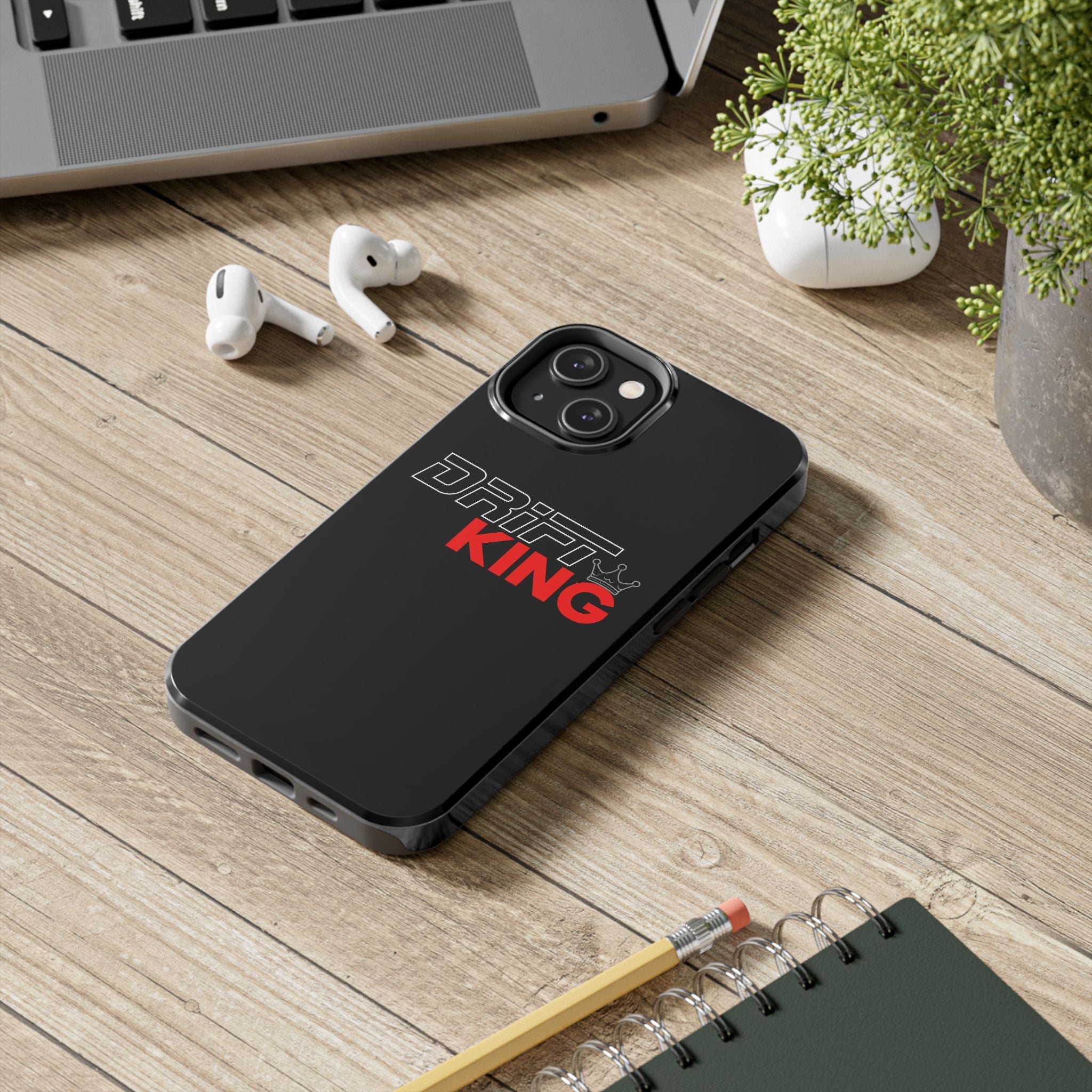 Drift King iPhone Compatible Black Phone Case | Tough Protective Phone Case
