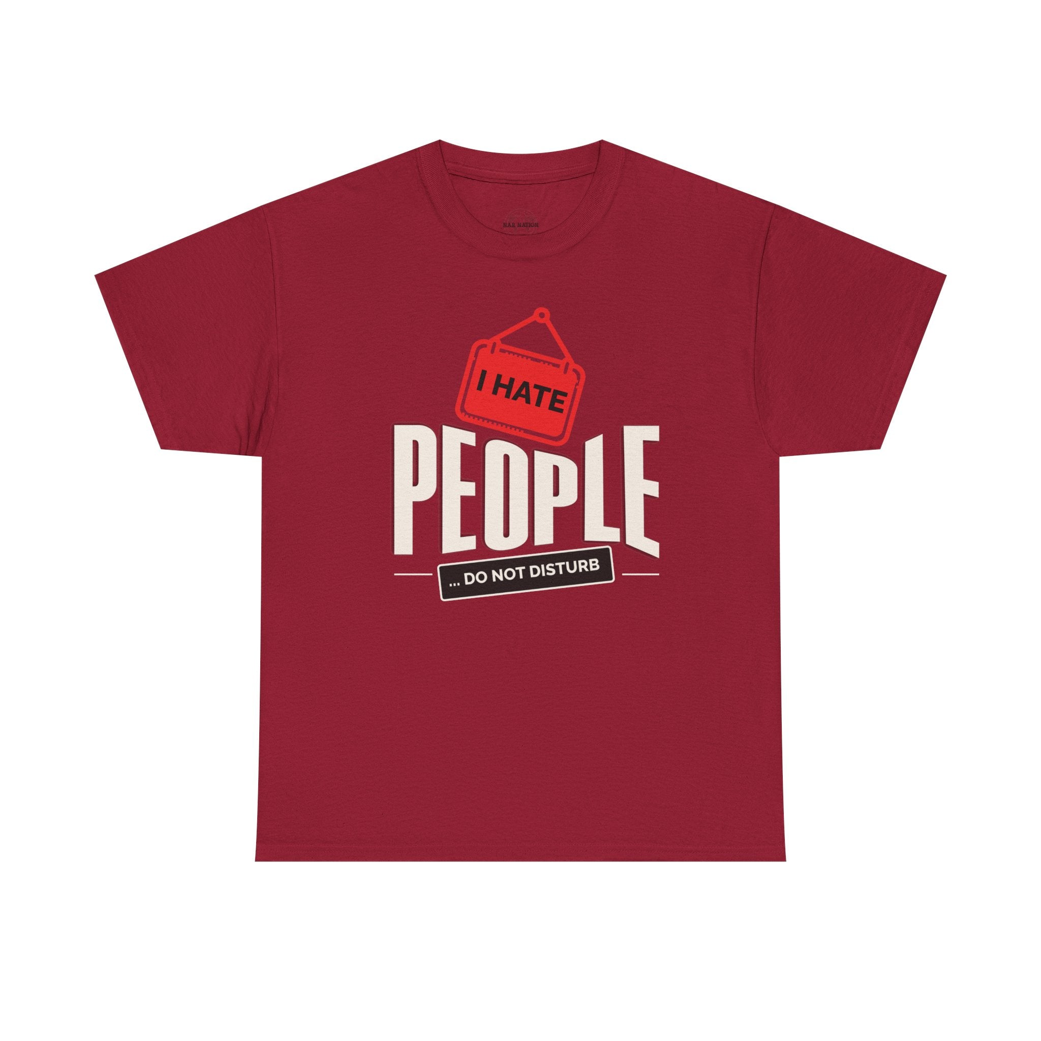 I Hate People Unisex Heavy Cotton Tee, Funny Graphic T-Shirt, Gift for Introverts, Do Not Disturb Shirt