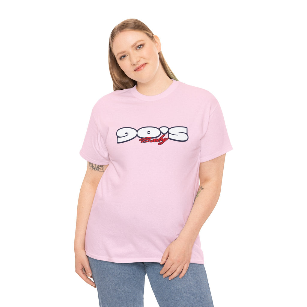 90s baby Nostalgia Unisex Heavy Cotton Tee, Retro Style T-Shirt, Casual Wear, Vintage Aesthetic, Gift for 90s Kids, Comfortable Everyday Tee