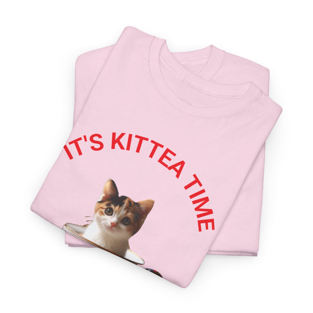 Funny Cat Lover Tee, It's Kittea Time Shirt, Unisex Cotton T-Shirt, Gift for Pet Owners, Animal Lover Apparel, Casual Wear