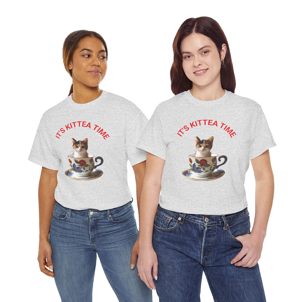 Funny Cat Lover Tee, It's Kittea Time Shirt, Unisex Cotton T-Shirt, Gift for Pet Owners, Animal Lover Apparel, Casual Wear
