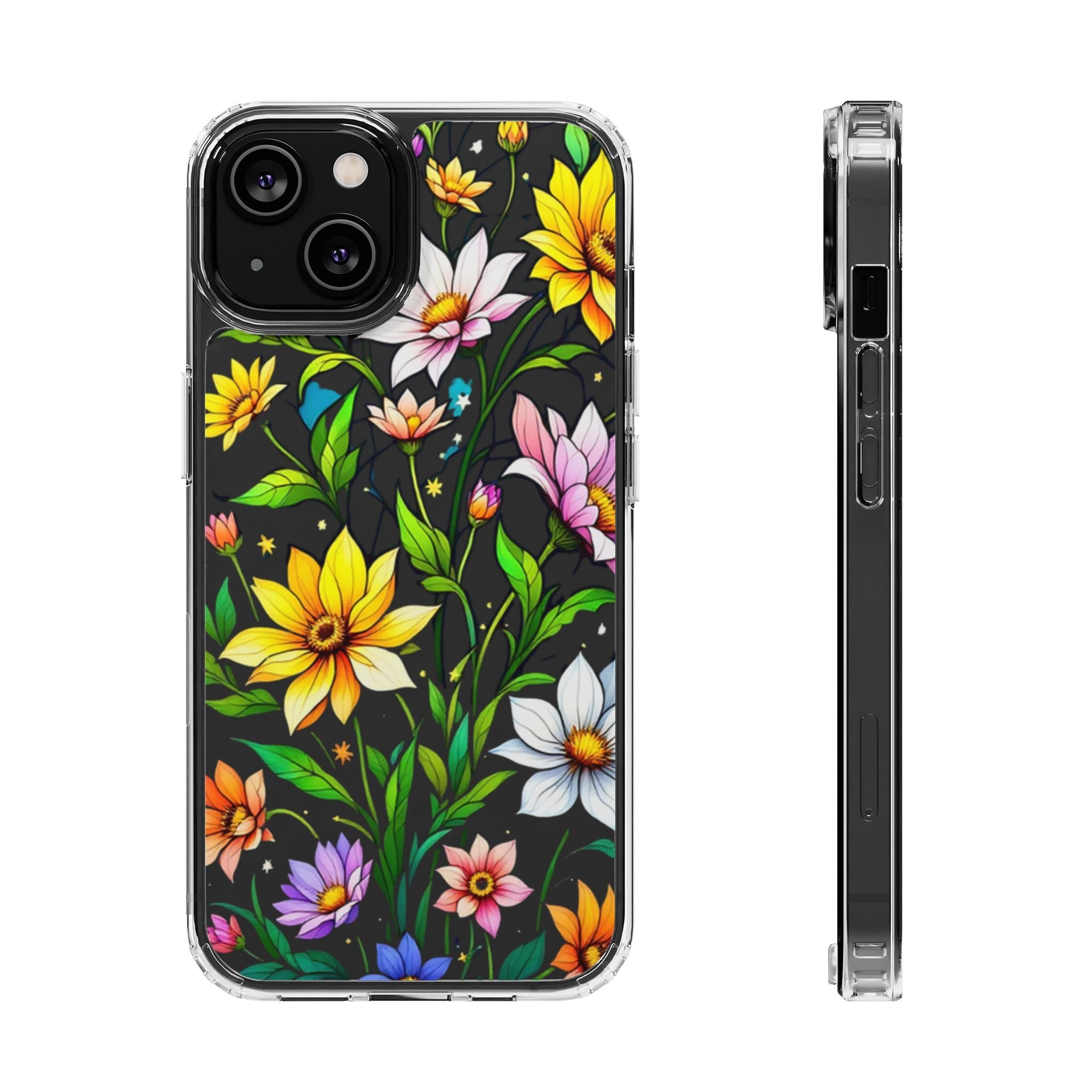 Cute flower phone case, clear phone case, iPhone phone case, Samsung phone case, phone case gift