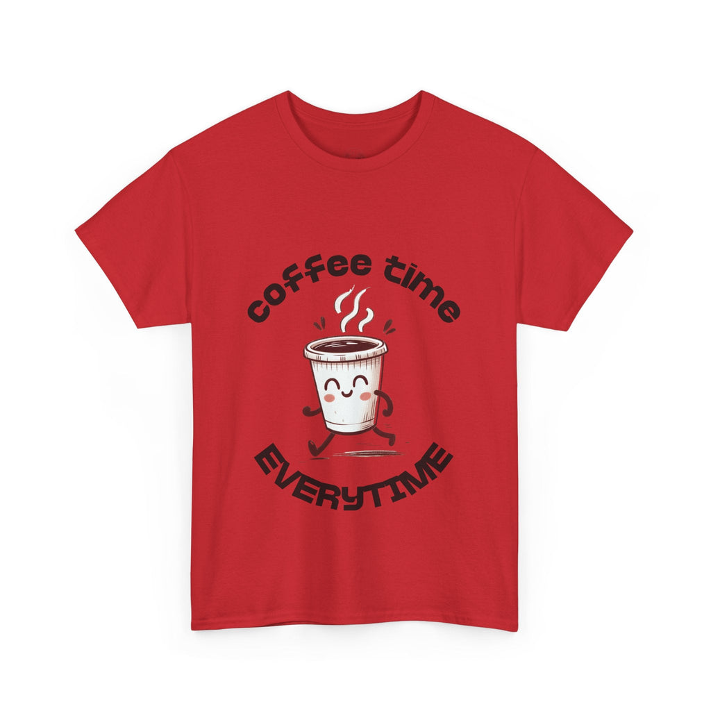 Coffee time anytime T-shirt, Unisex Cotton Shirt, Cute Coffee Lover Gift, Casual Outfit, Daily Reminder T-Shirt