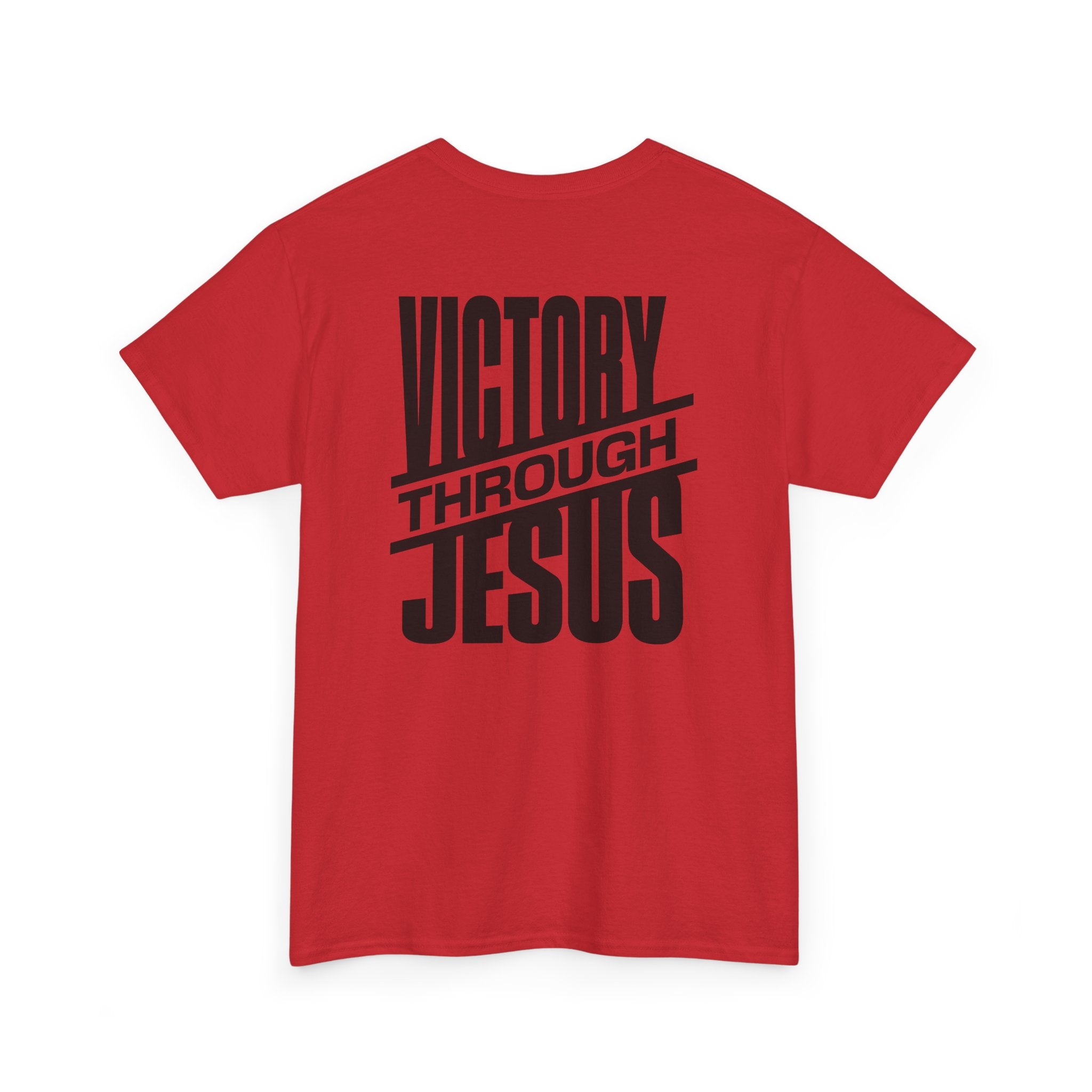 Victory Through Jesus Unisex Heavy Cotton Tee, Inspirational Christian Shirt, Faith-Based Apparel, Unisex T-Shirt, Religious Gift
