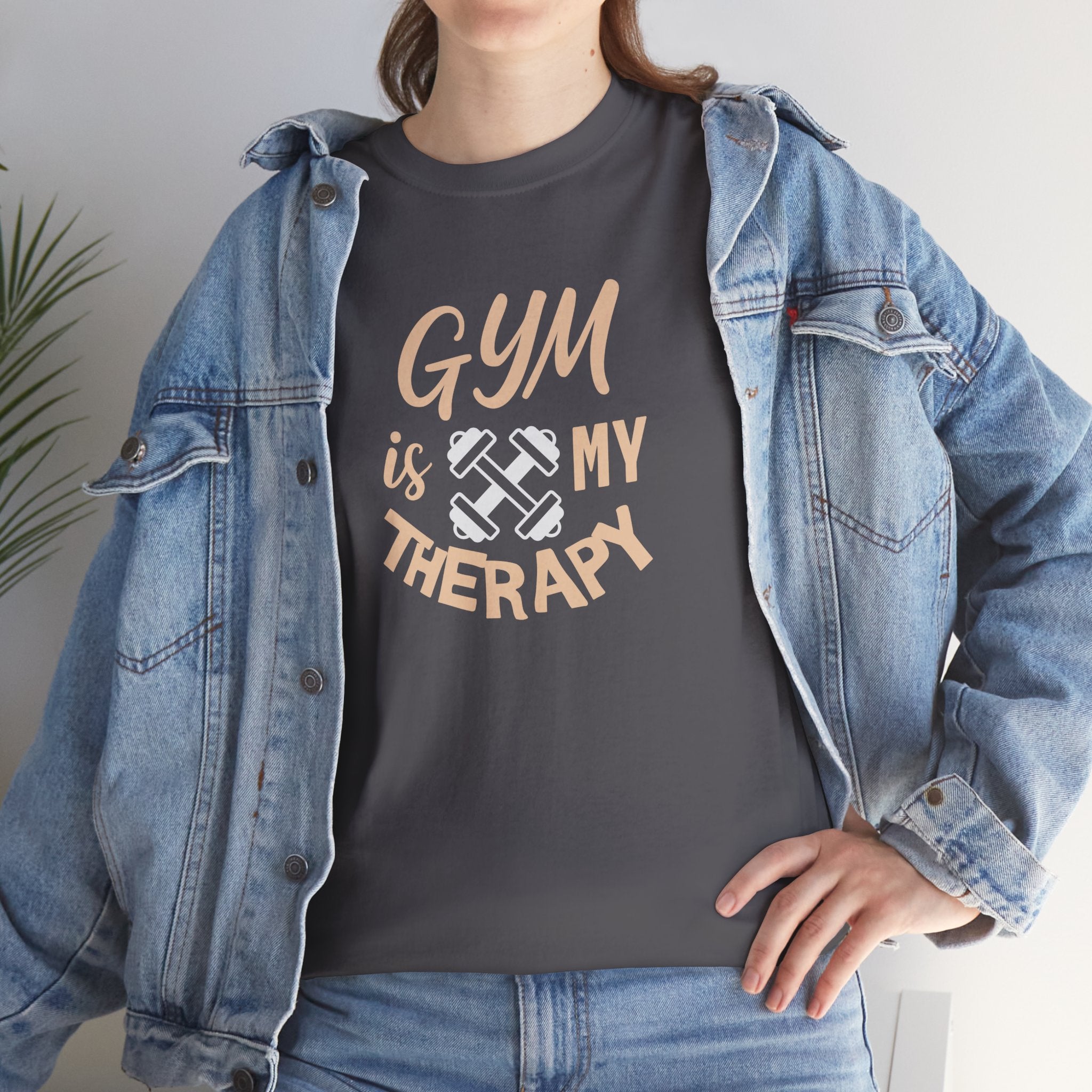 Gym Therapy Tee - Unisex Heavy Cotton T-Shirt, Fitness Apparel, Workout Gift, Motivational Shirt, Gym Lover Clothing