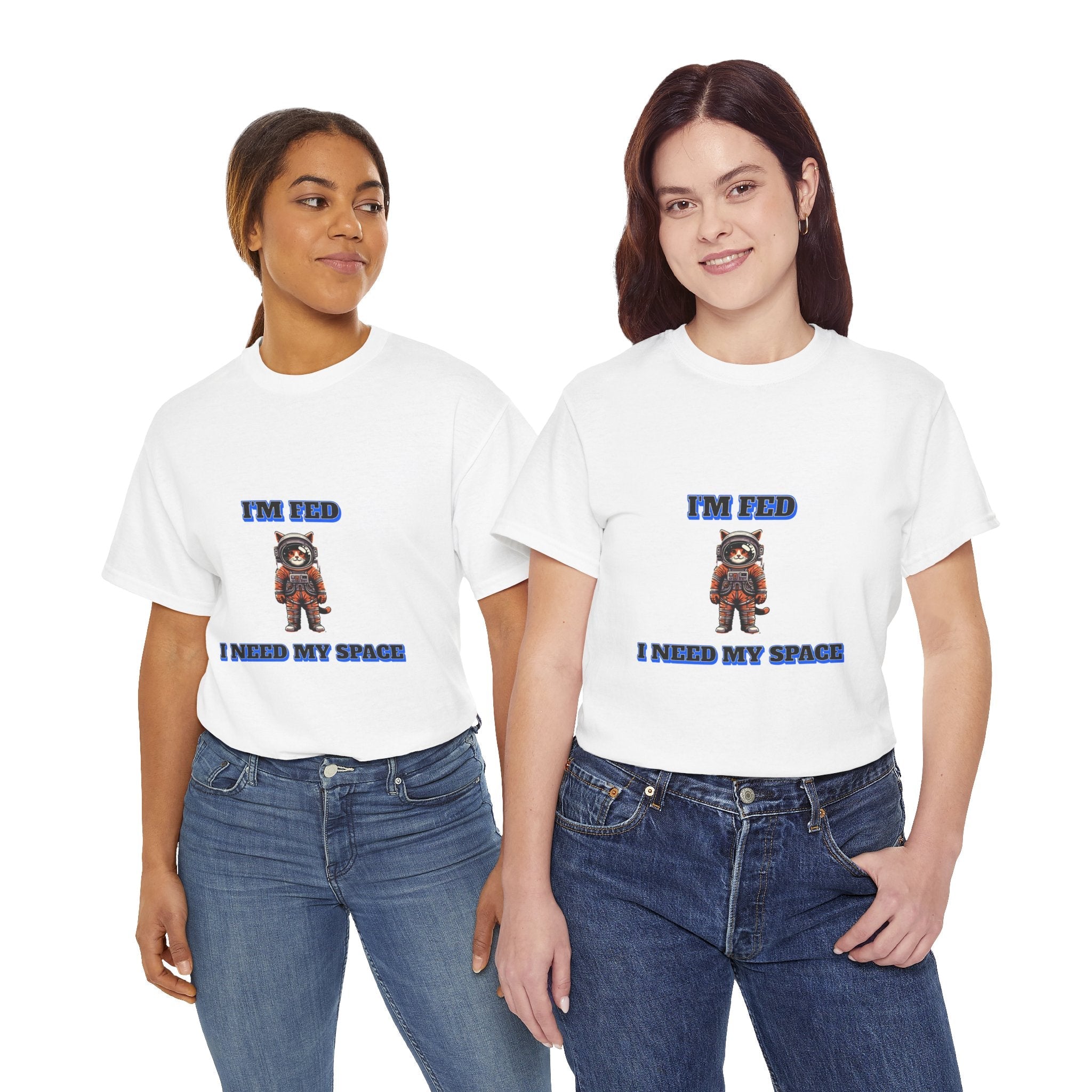 Funny cat lover shirt I'm Fed I Need My Space - Funny Gift, Casual Wear, Animal Lover Shirt, Self-Care Humor, Everyday Comfort
