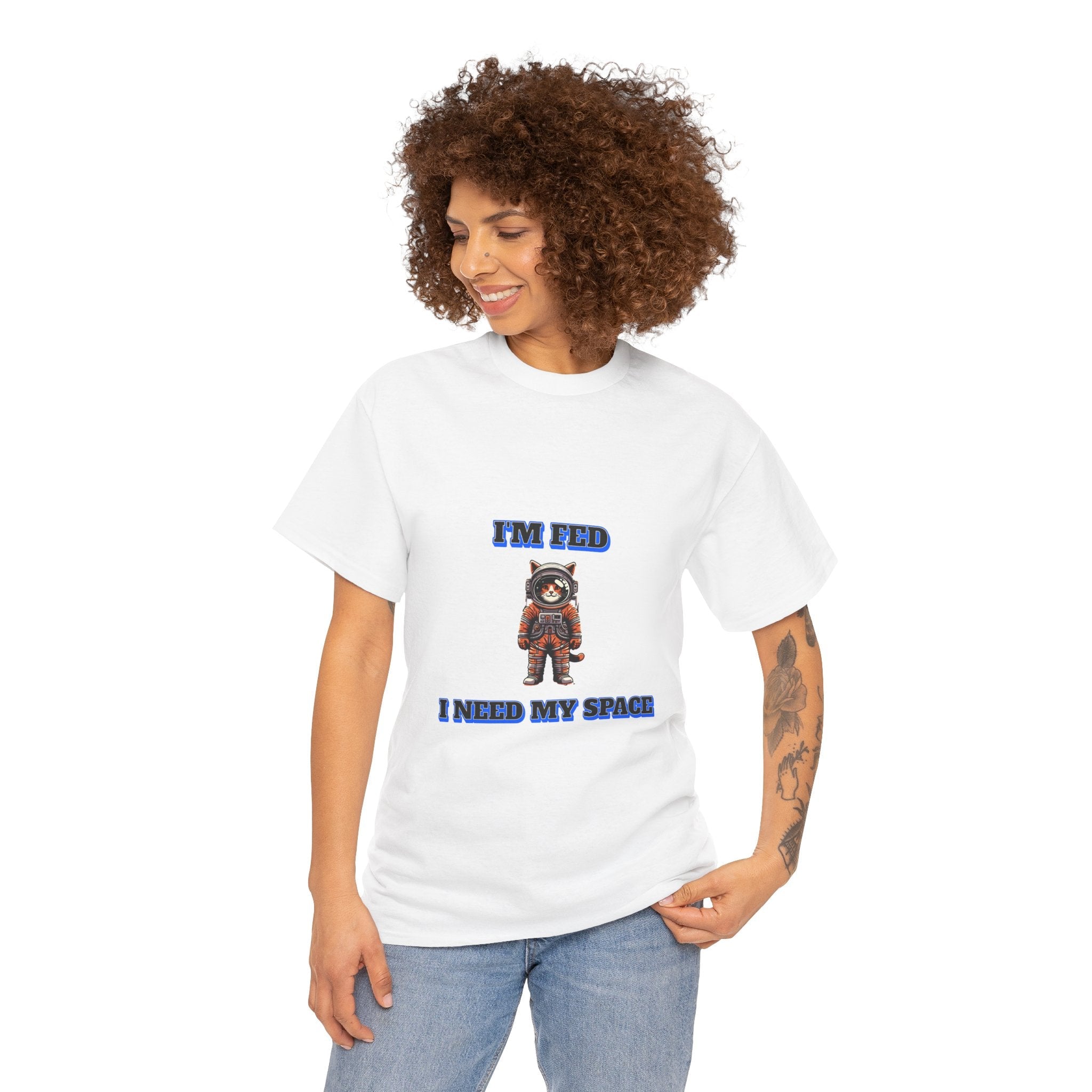 Funny cat lover shirt I'm Fed I Need My Space - Funny Gift, Casual Wear, Animal Lover Shirt, Self-Care Humor, Everyday Comfort