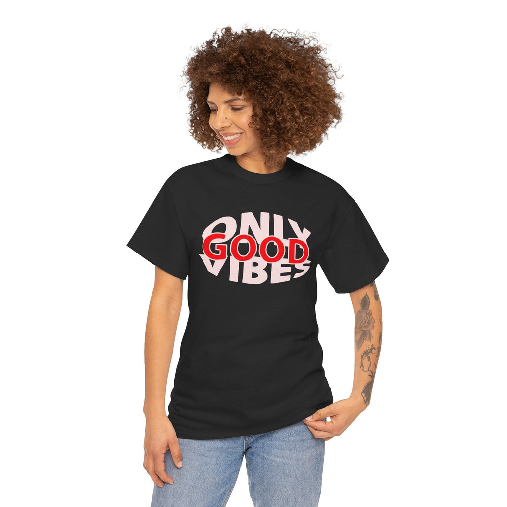 Only Good Vibes Unisex Heavy Cotton Tee | Casual Wear, Gift for Friends, Summer Outfit, Music Festival T-Shirt, Everyday Comfort